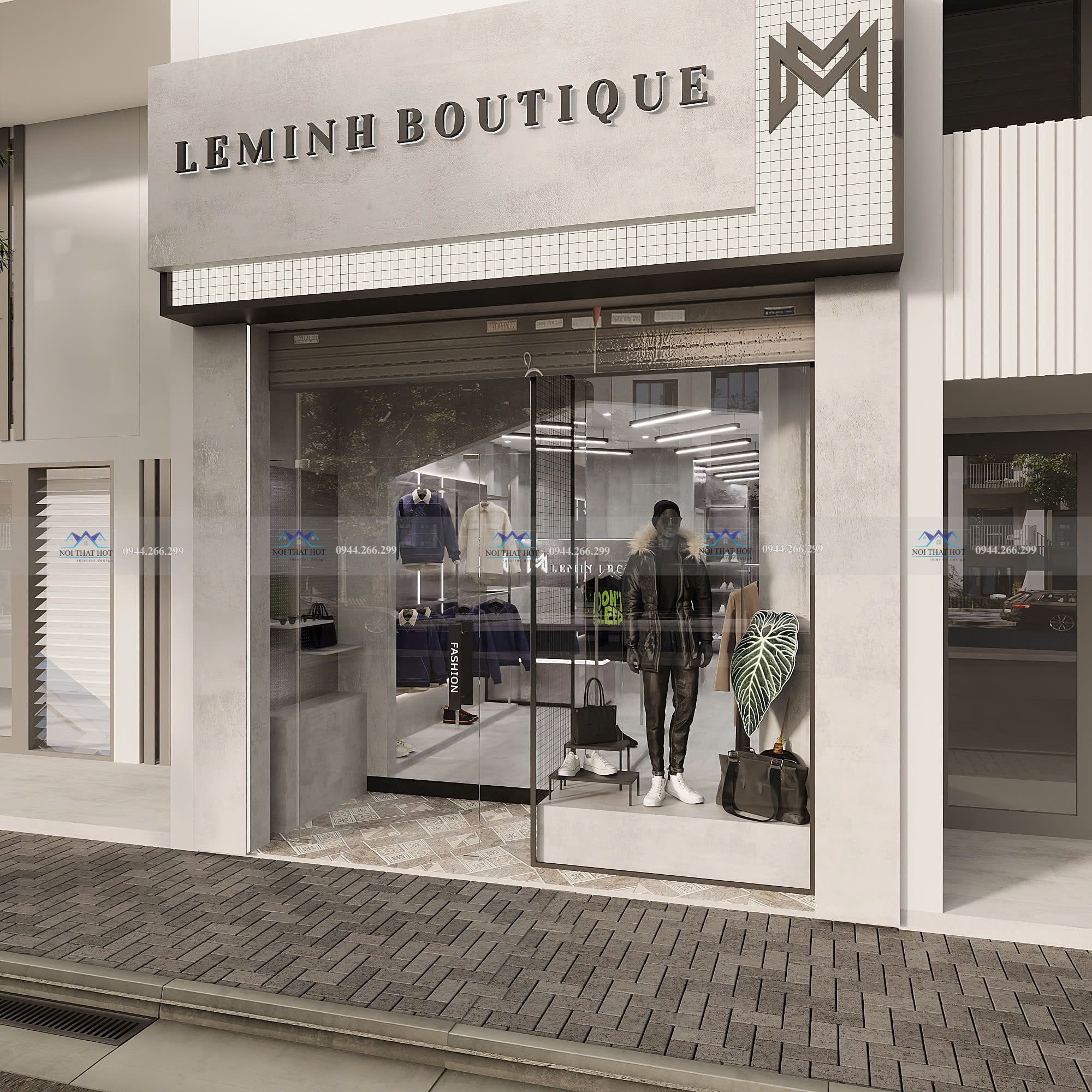 thiết kế mặt tiền shop thời trang