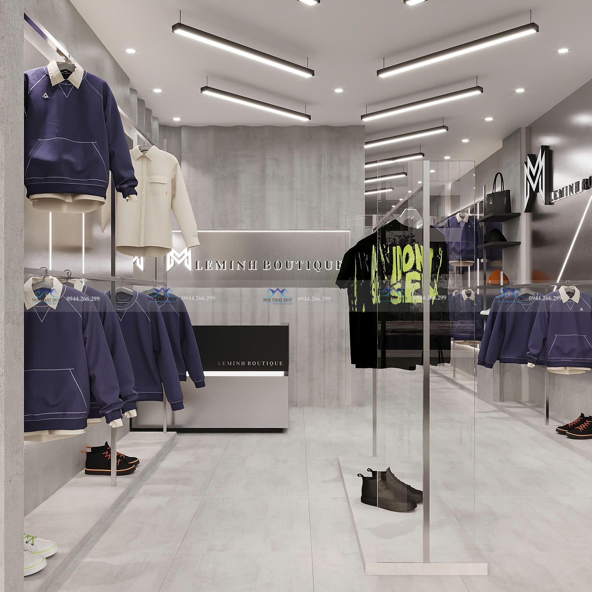 thiết kế shop thời trang nam