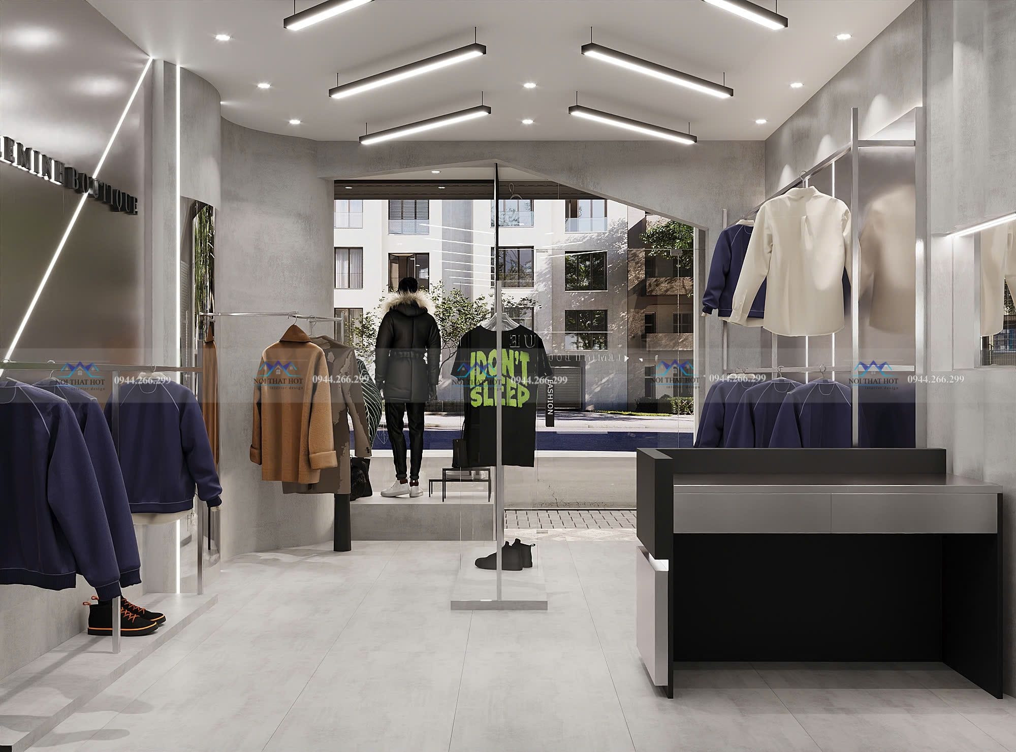 bài trí nội thất shop thời trang