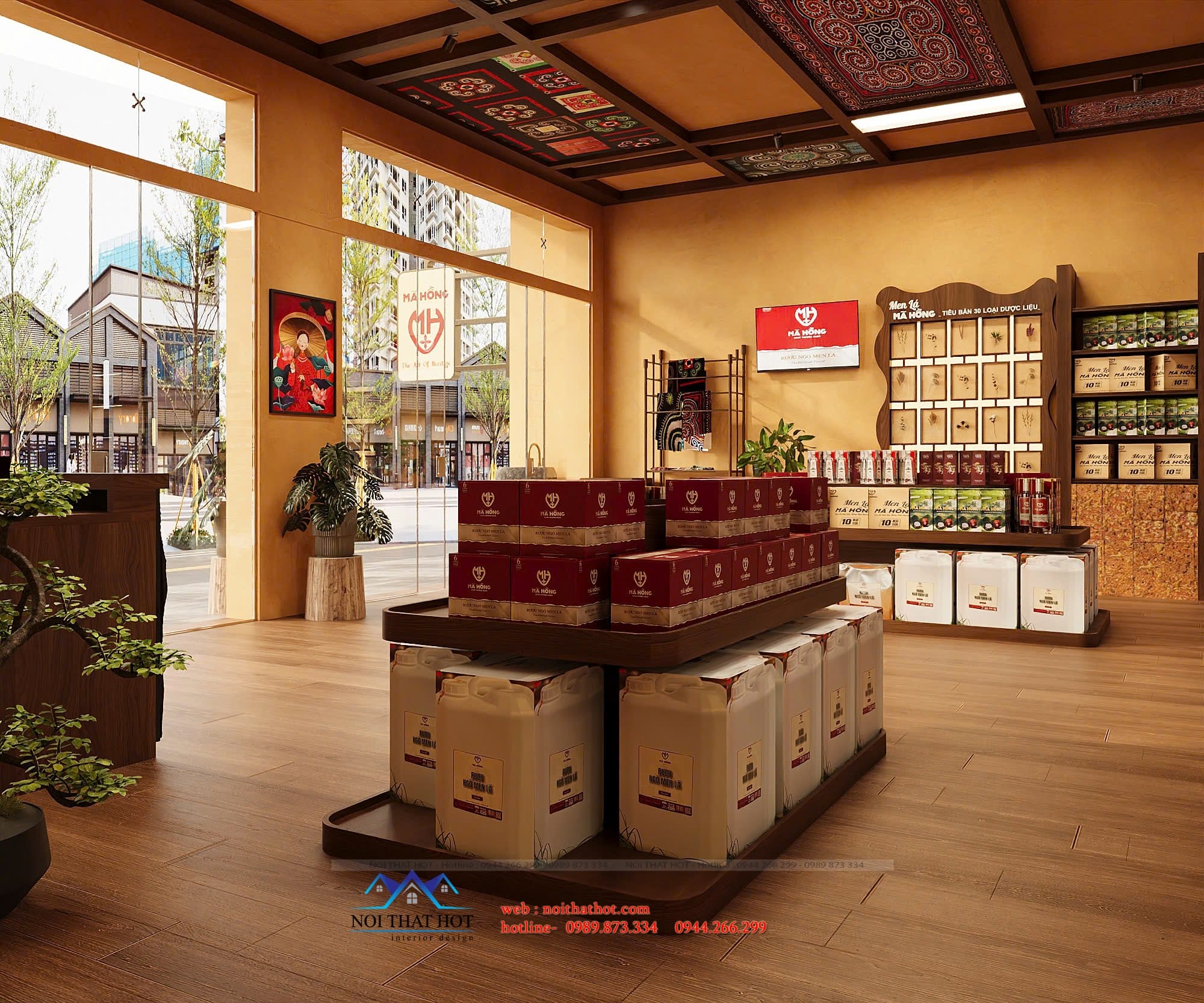 thiết kế nội thất cửa hàng đặc sản hà giang