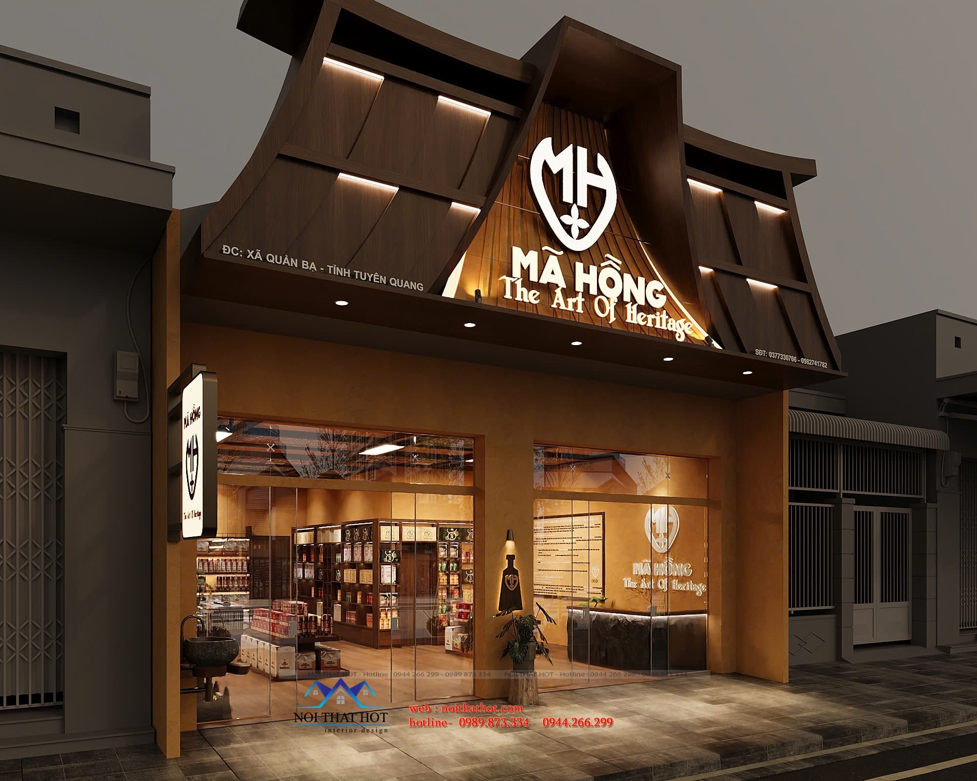 thiết kế mặt tiền shop đẹp