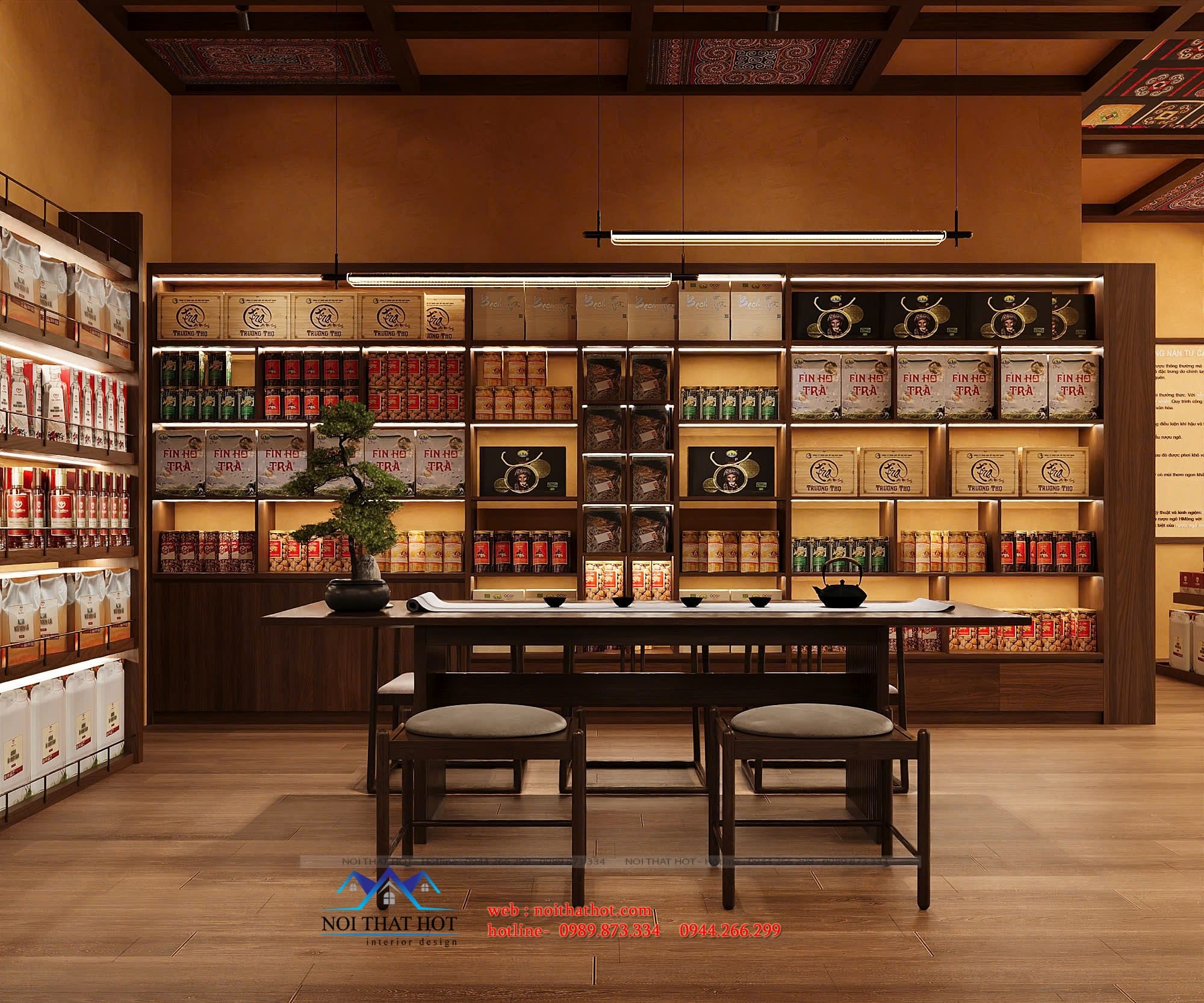 kệ trưng bày đặc sản vùng cao