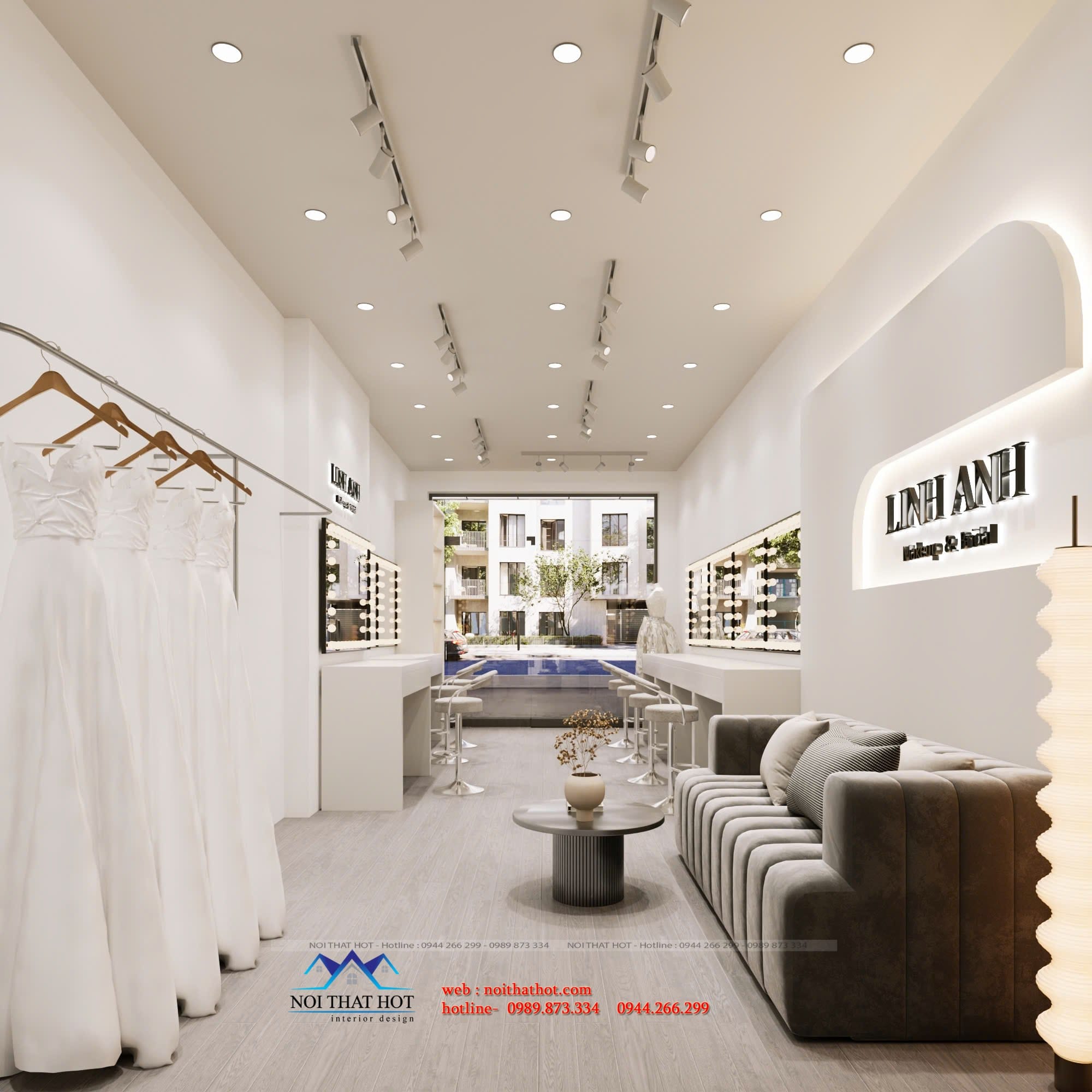 Bài trí không gian tiệm trang điểm