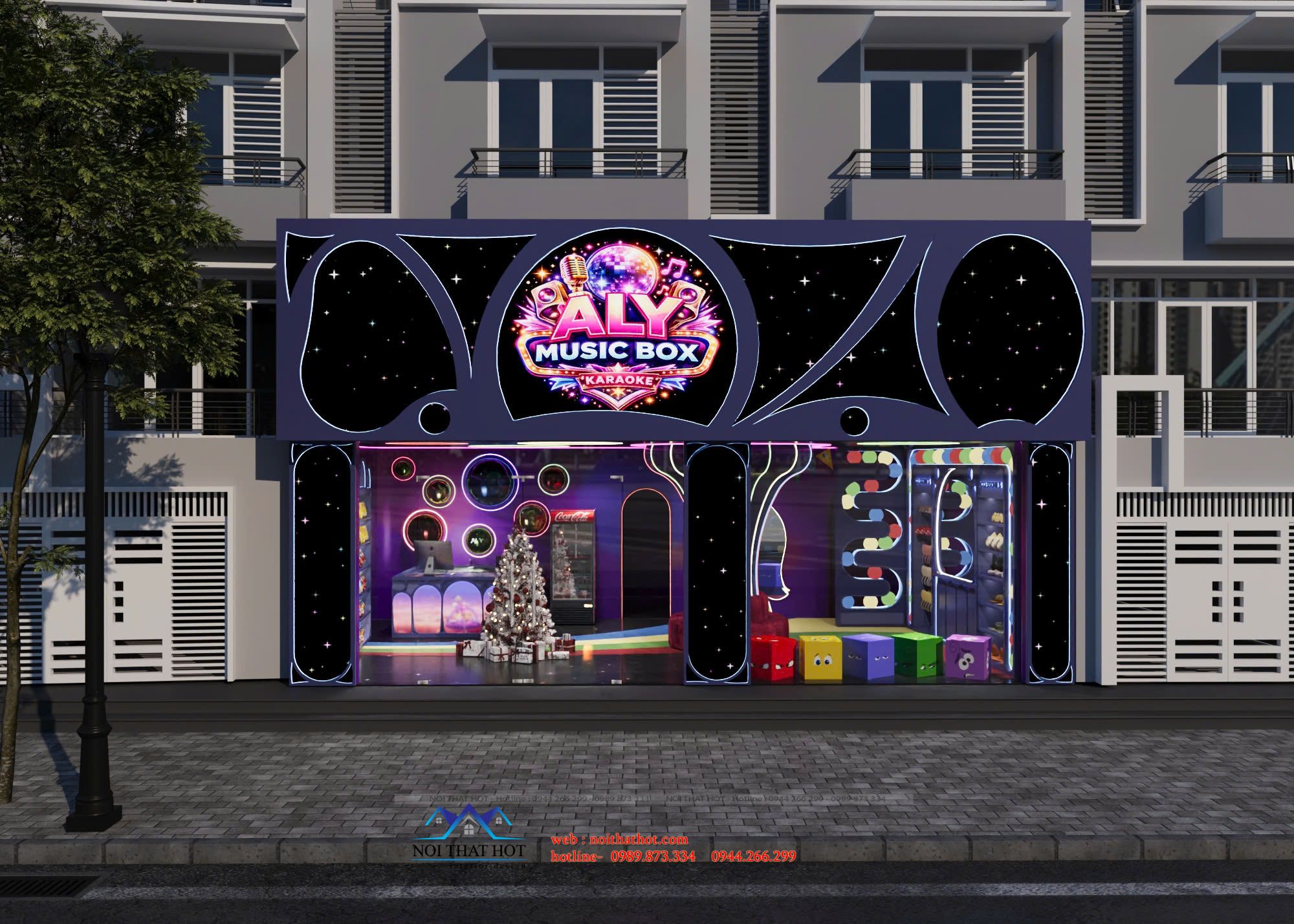 thiết kế mặt tiền music box đẹp