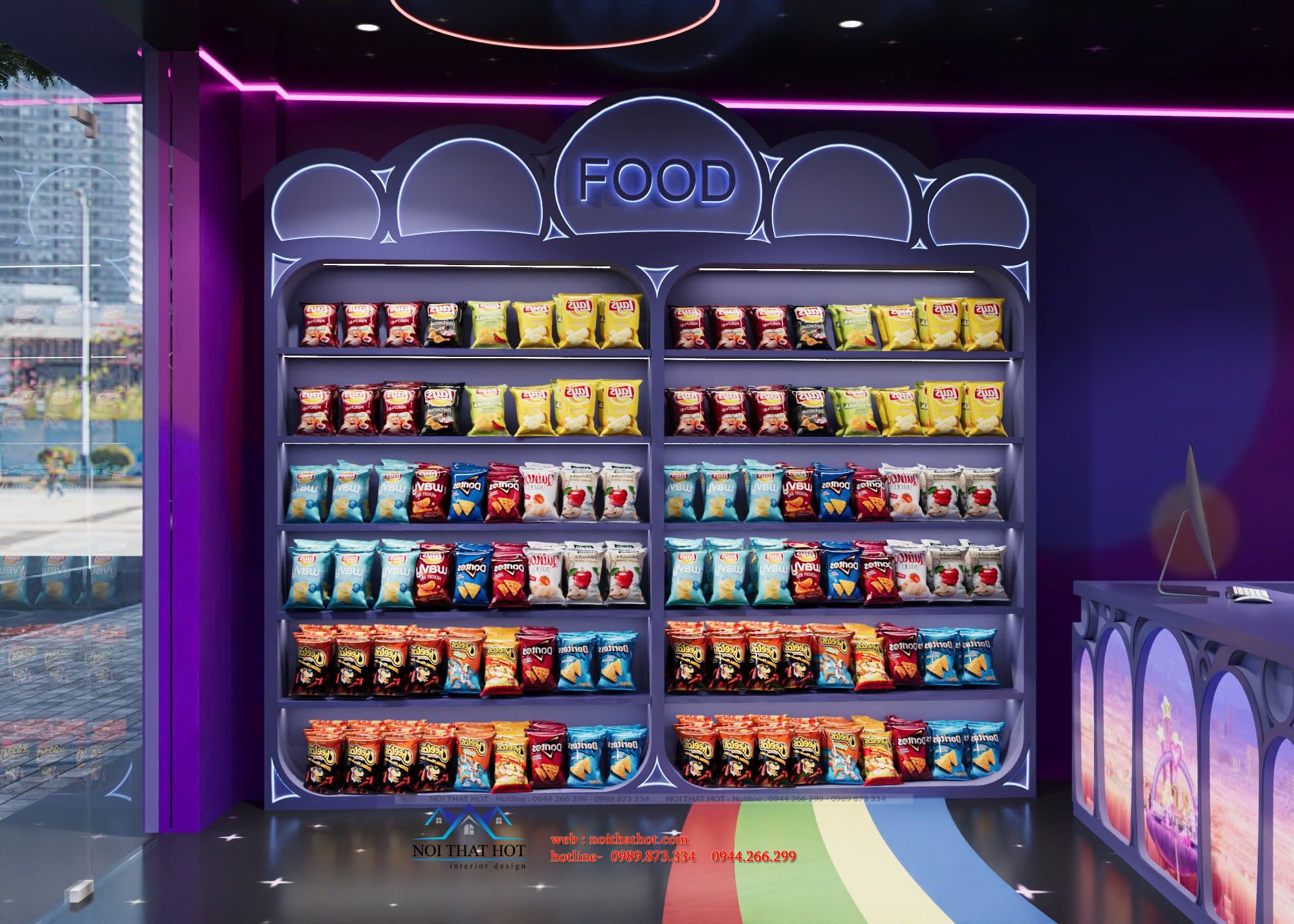 Kệ trưng bày đồ ăn nhanh