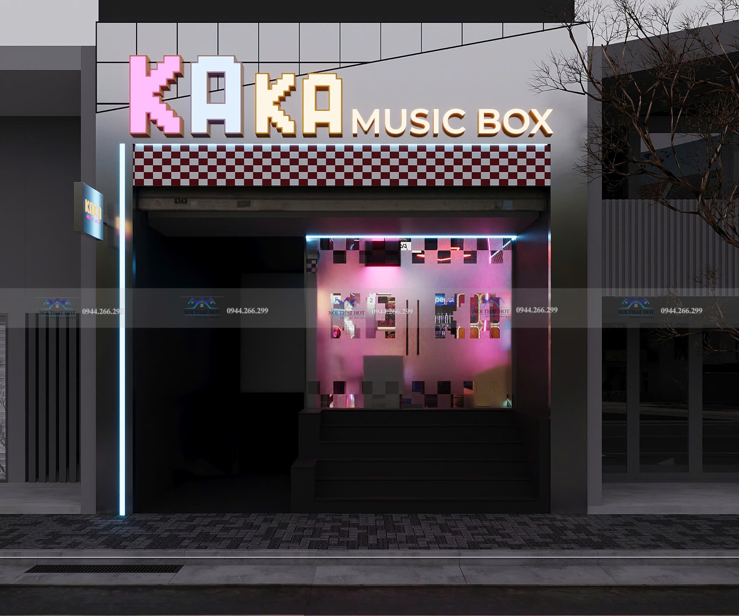 thiết kế mặt tiền music box