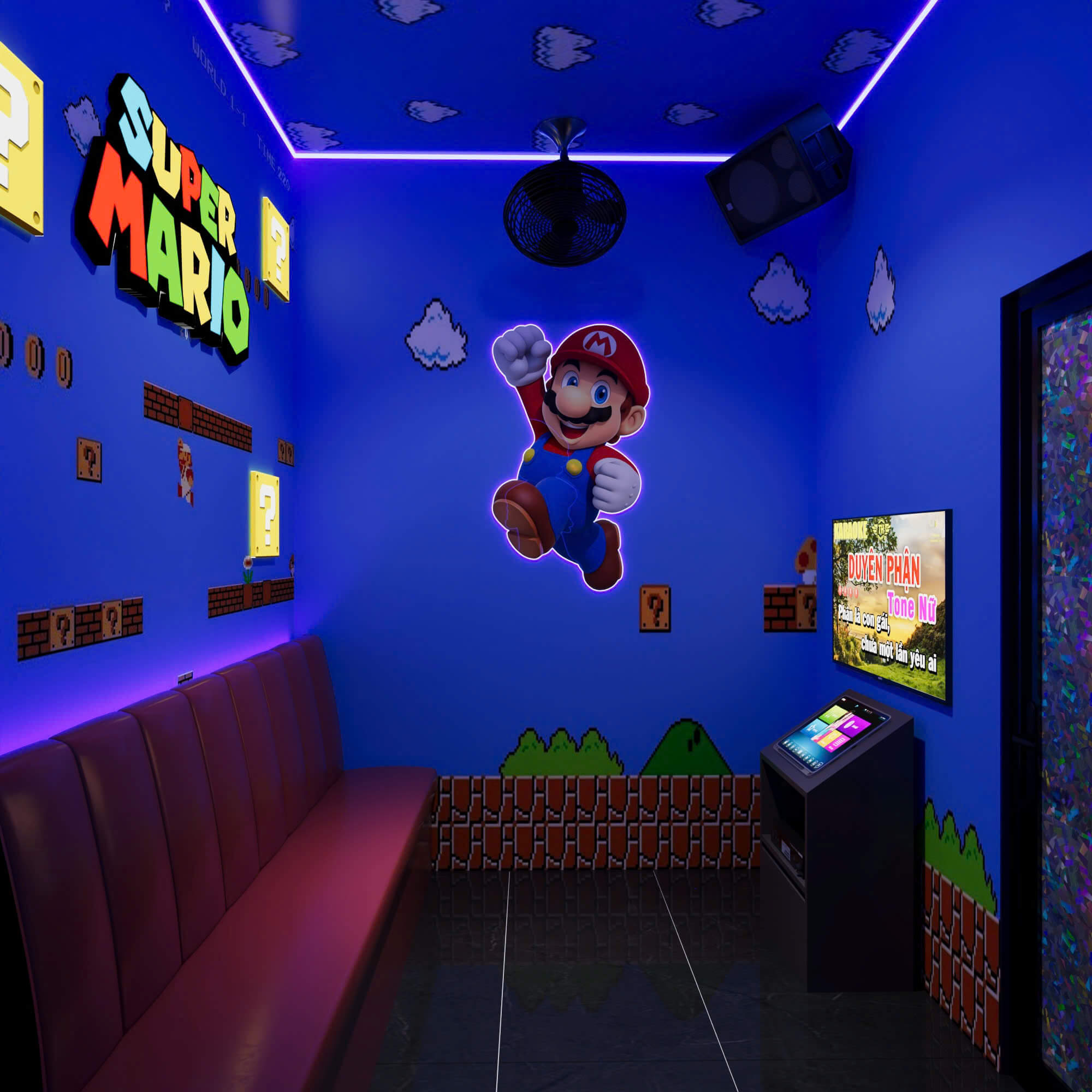 phòng hát chủ để mario