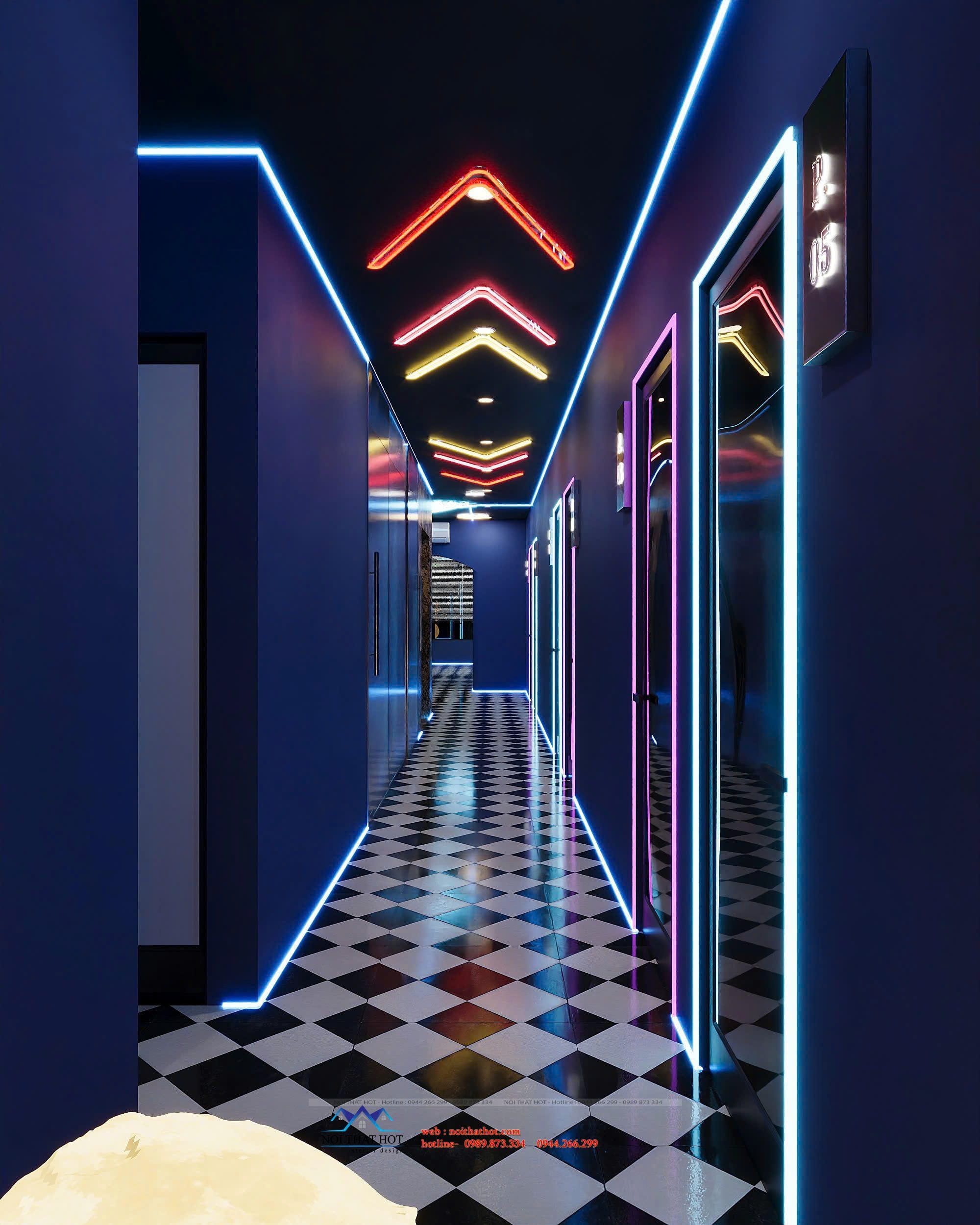 Hành lang dẫn tới các phòng hát