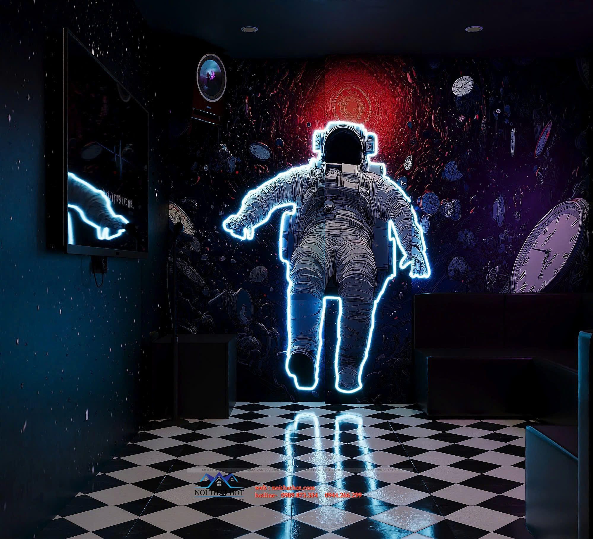 thiết kế phòng hát phi hành gia