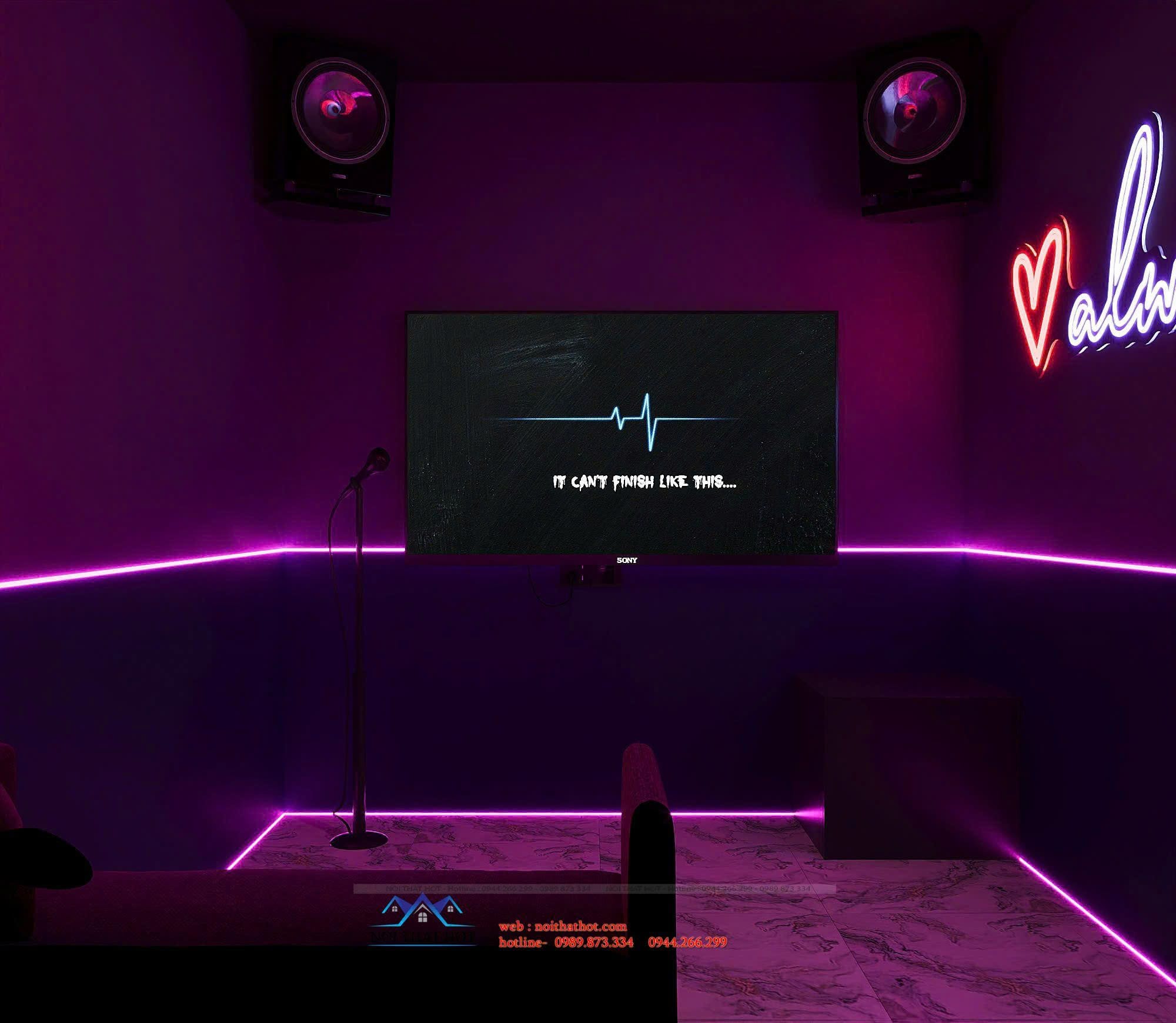 phòng music box màu tím