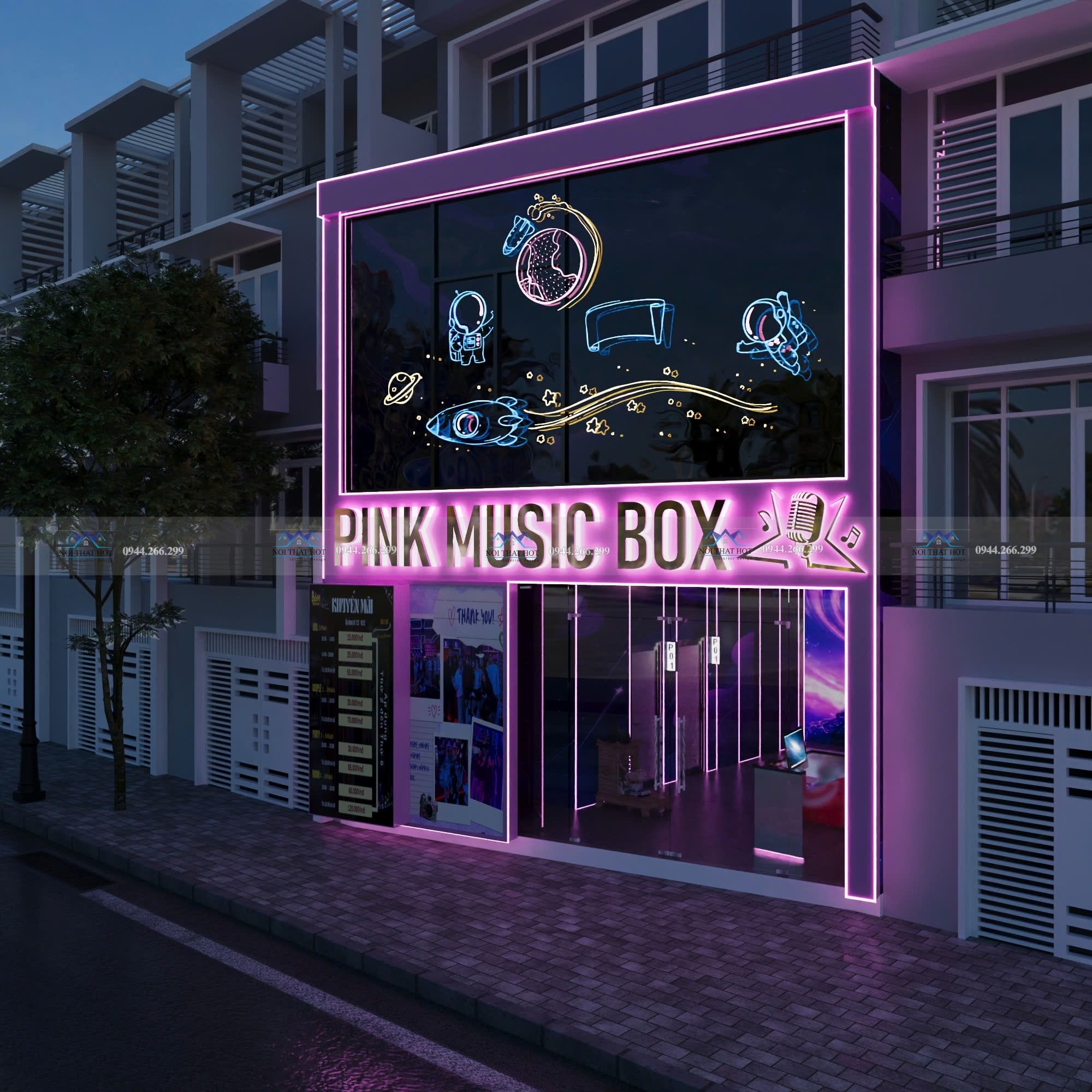 trang trí mặt tiền musc box