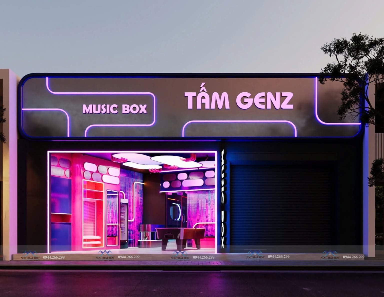 thiết kế mặt tiền music box
