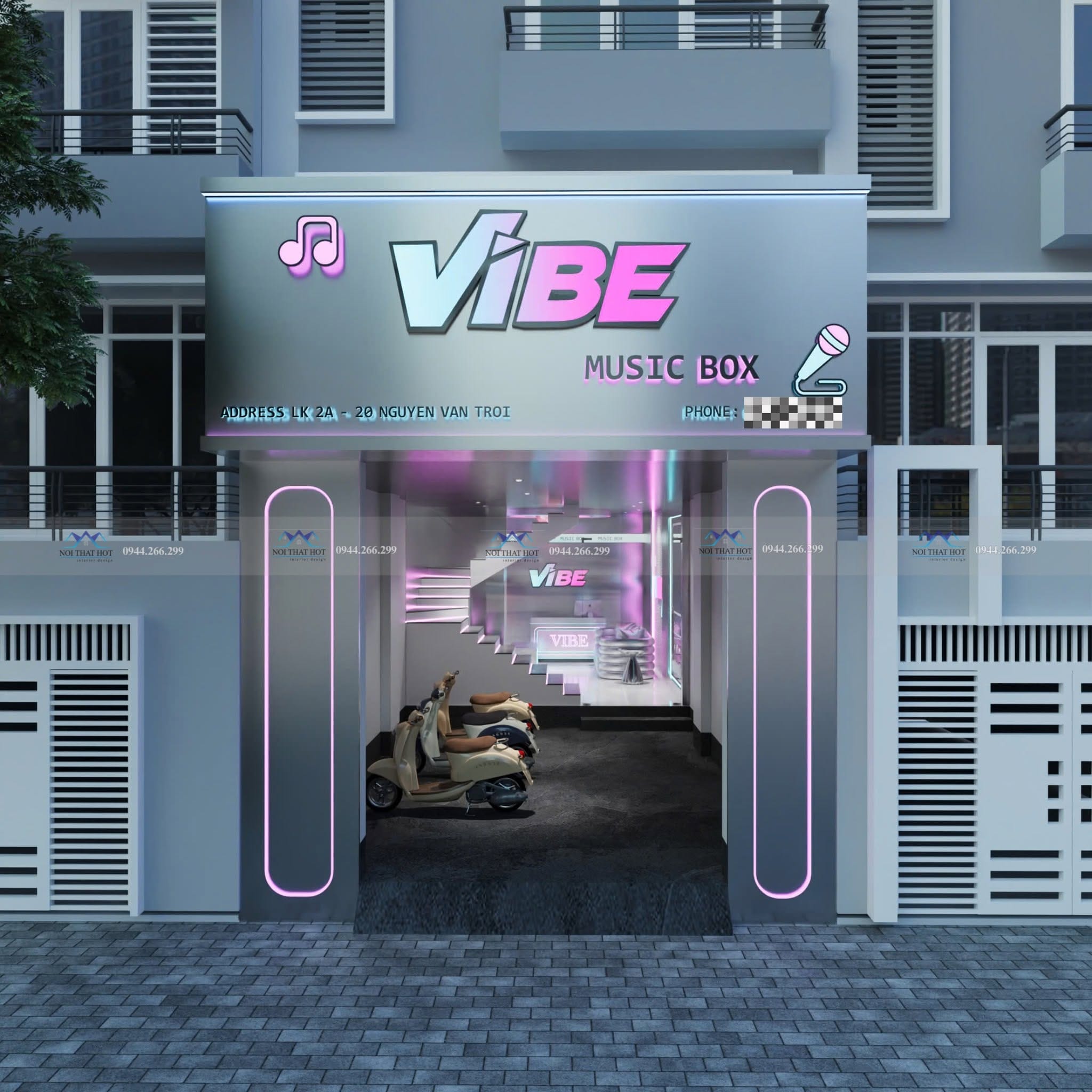 thiết kế mặt tiền music box