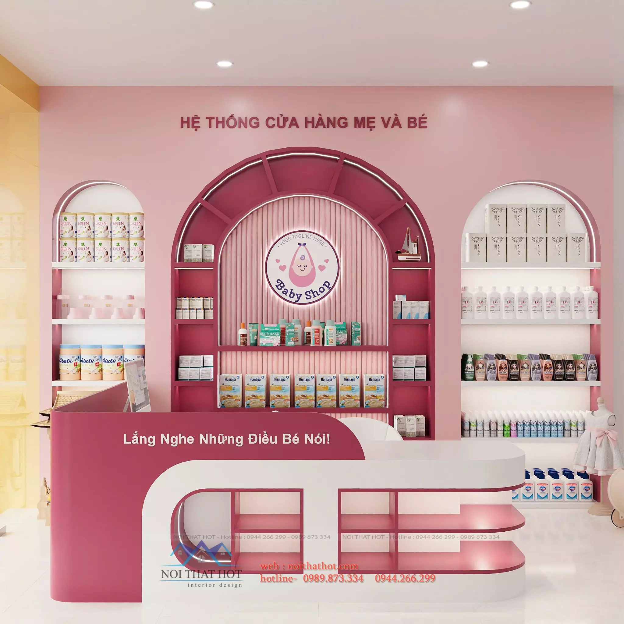 thiết kế shop mẹ và bé