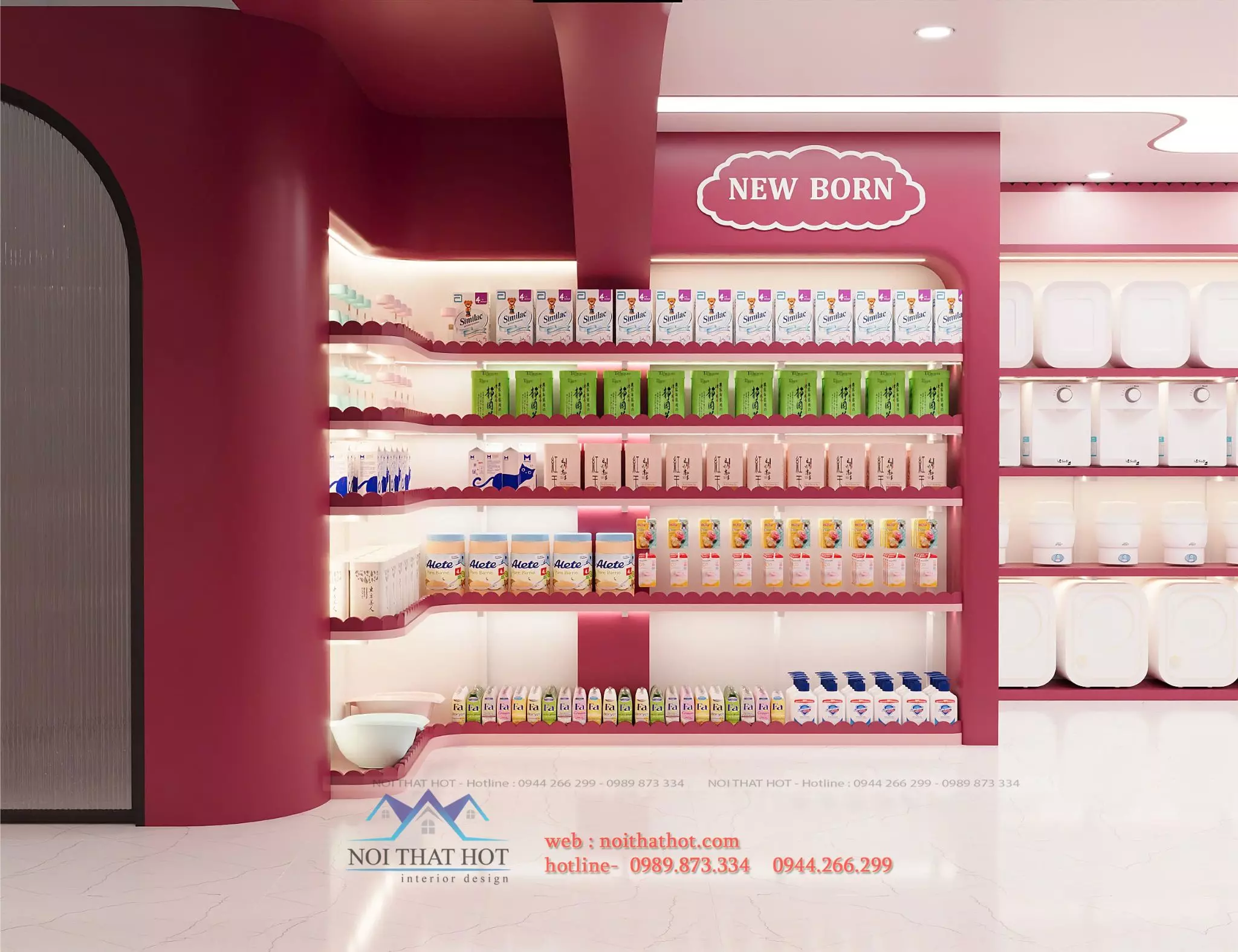 phối màu shop mẹ và bé