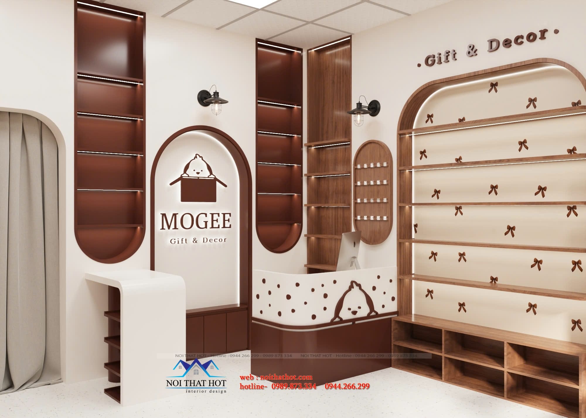 thiết kế nội thất shop quà tặng