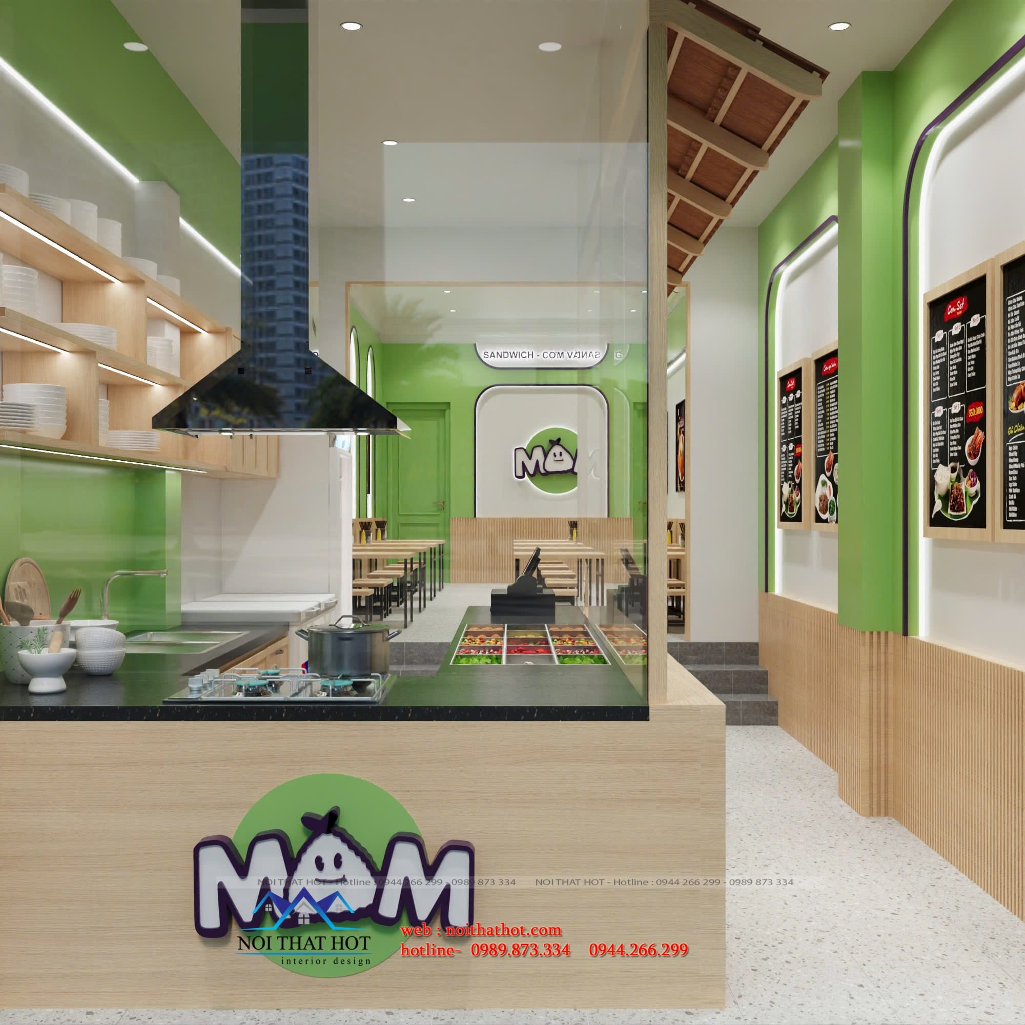 thiết kế quán cơm văn phòng