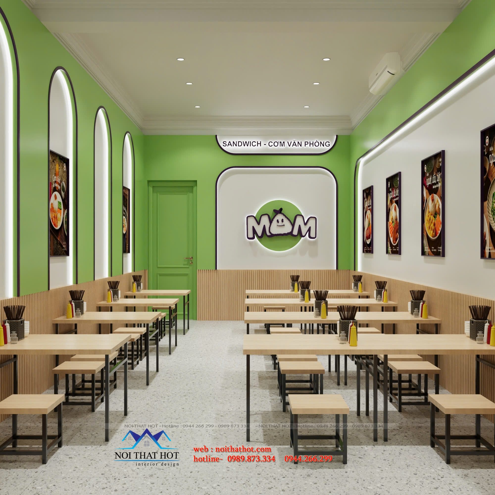 thiết kế quán cơm văn phòng đẹp