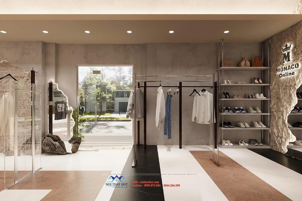 thiết kế nội thất shop thời trang nam