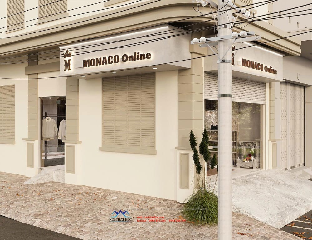 thiết kế 2 mặt tiền cửa hàng