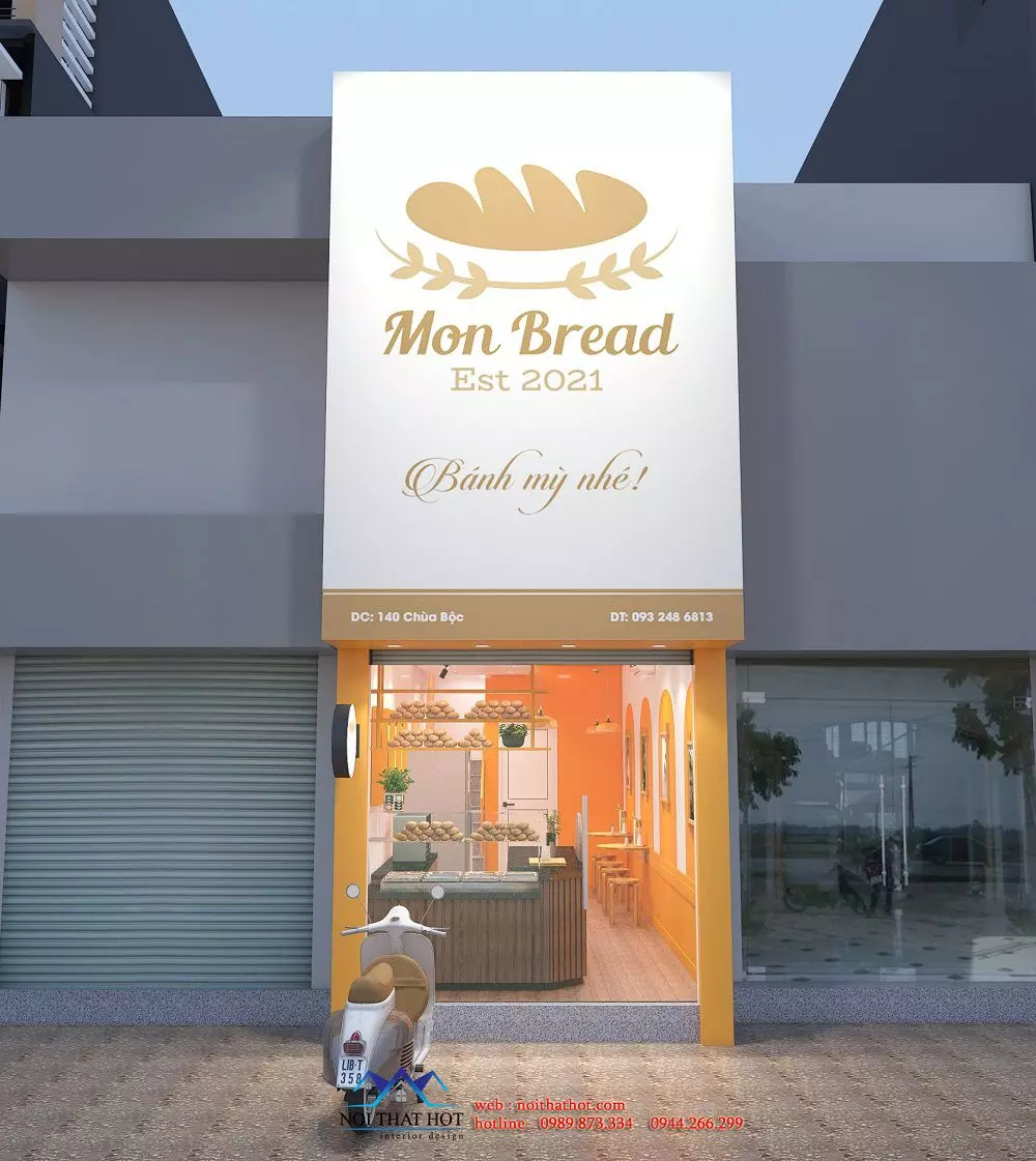 thiết kế quán bánh mì