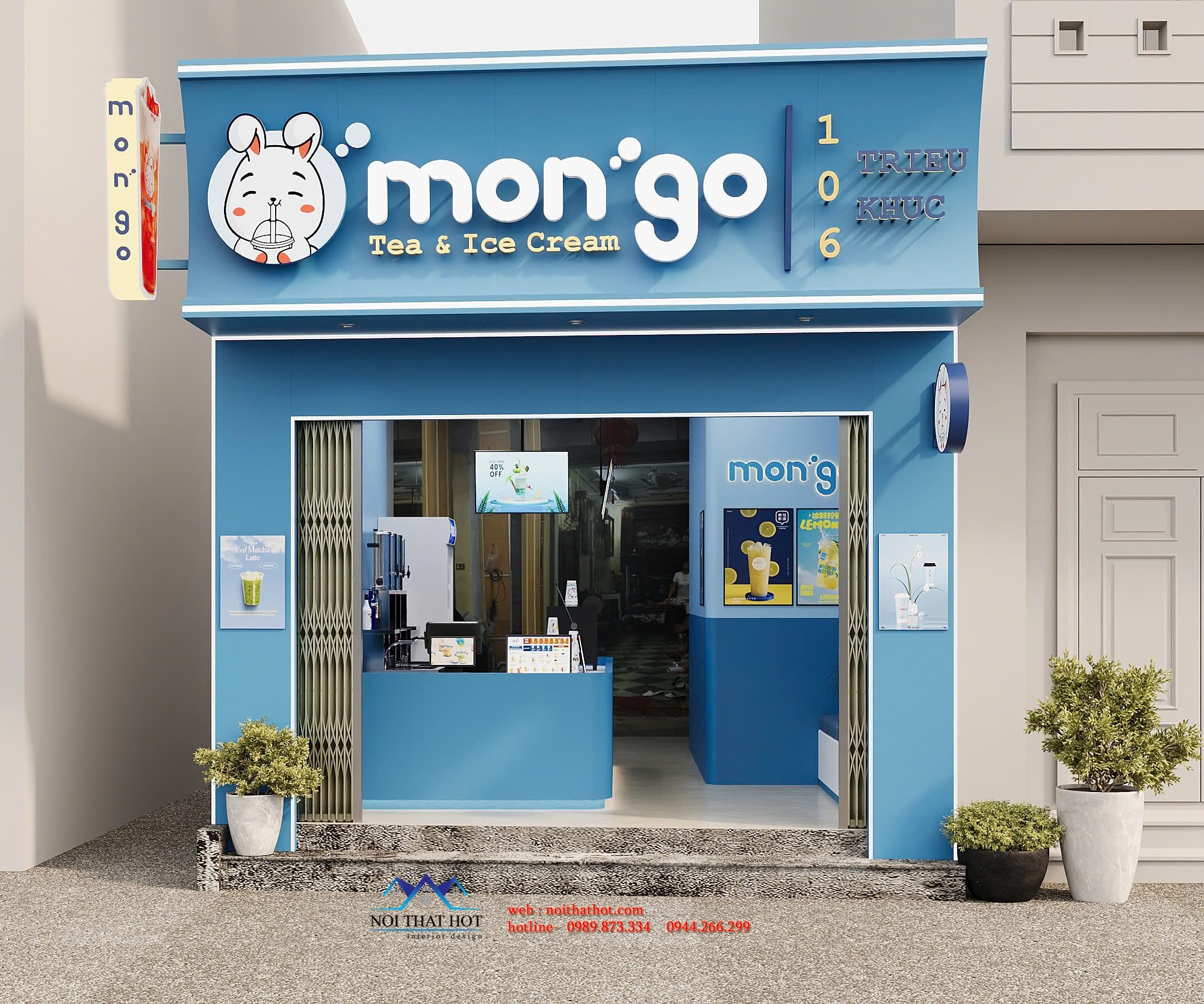 thiết kế mặt tiền quán ăn nhanh