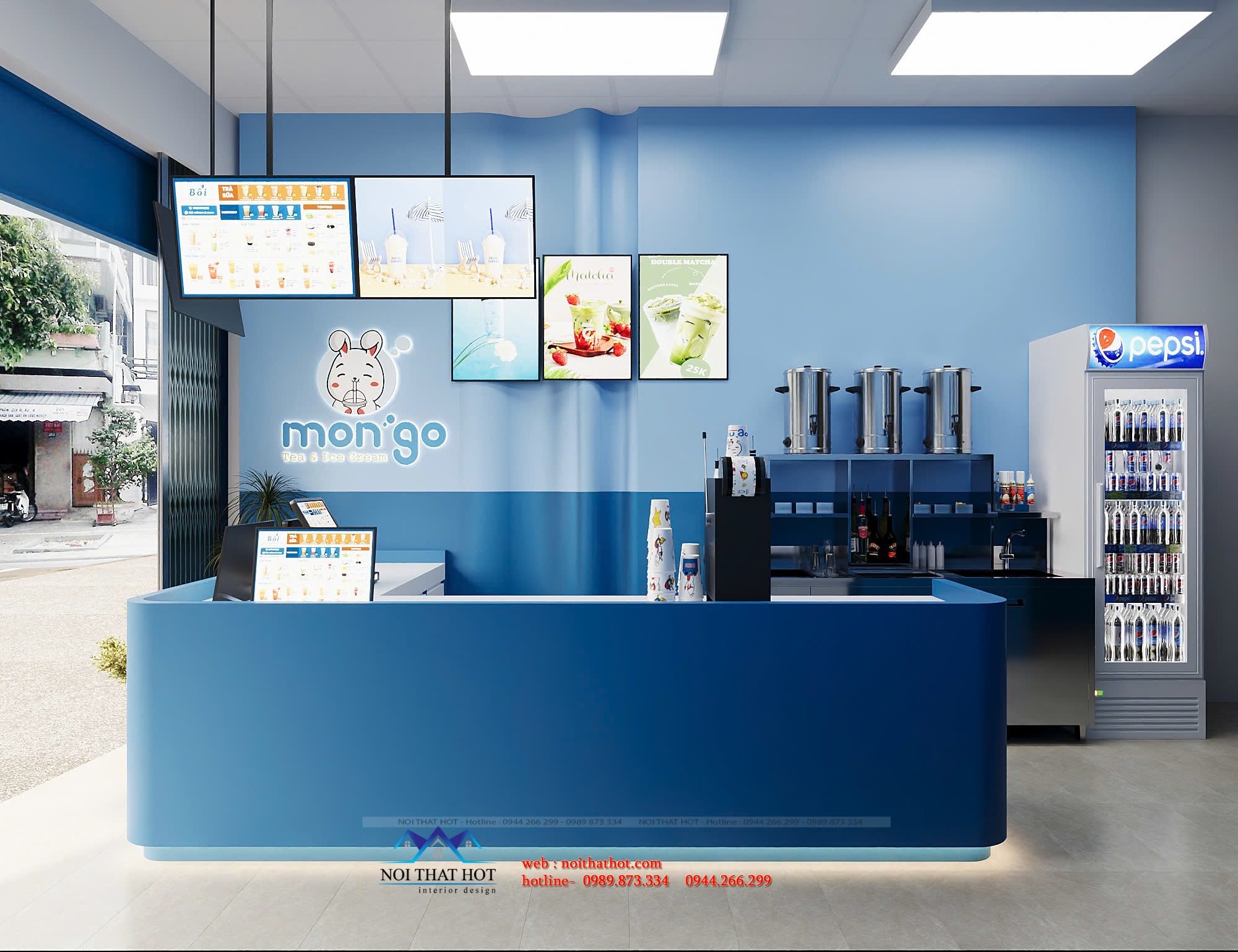 thiết kế tiệm trà và kem