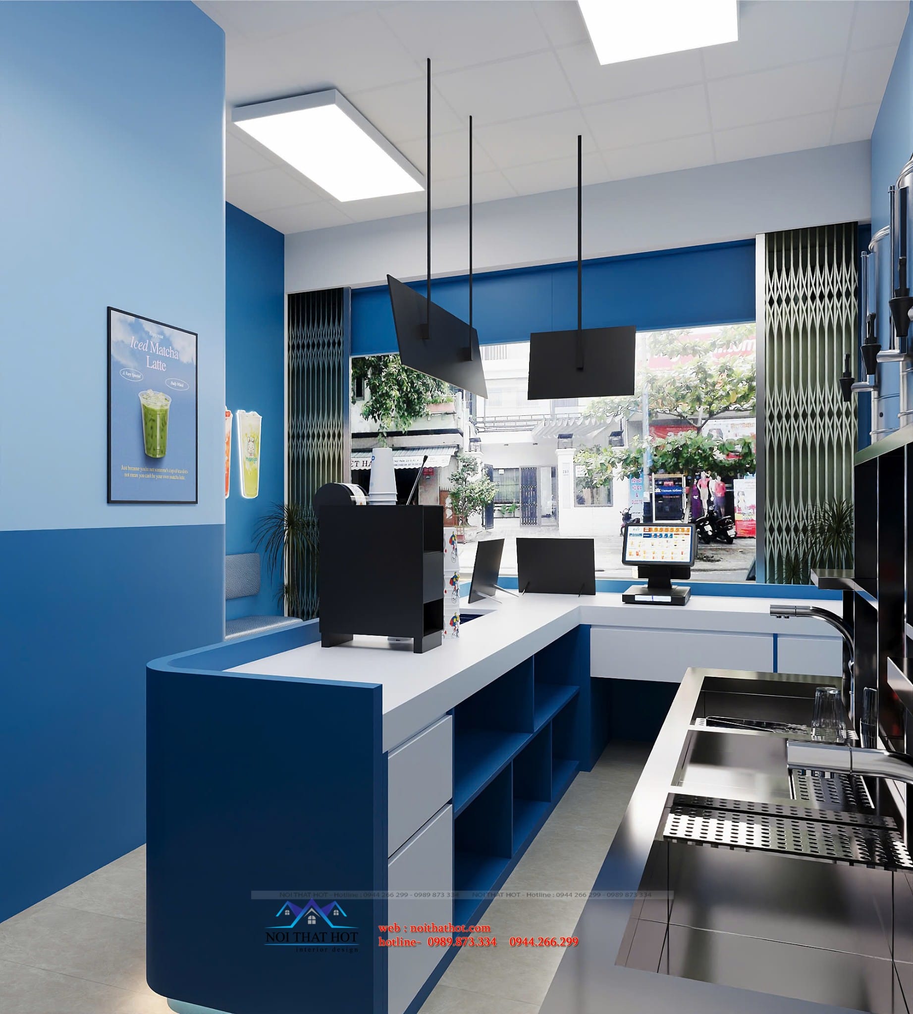 quầy pha chế quán kem