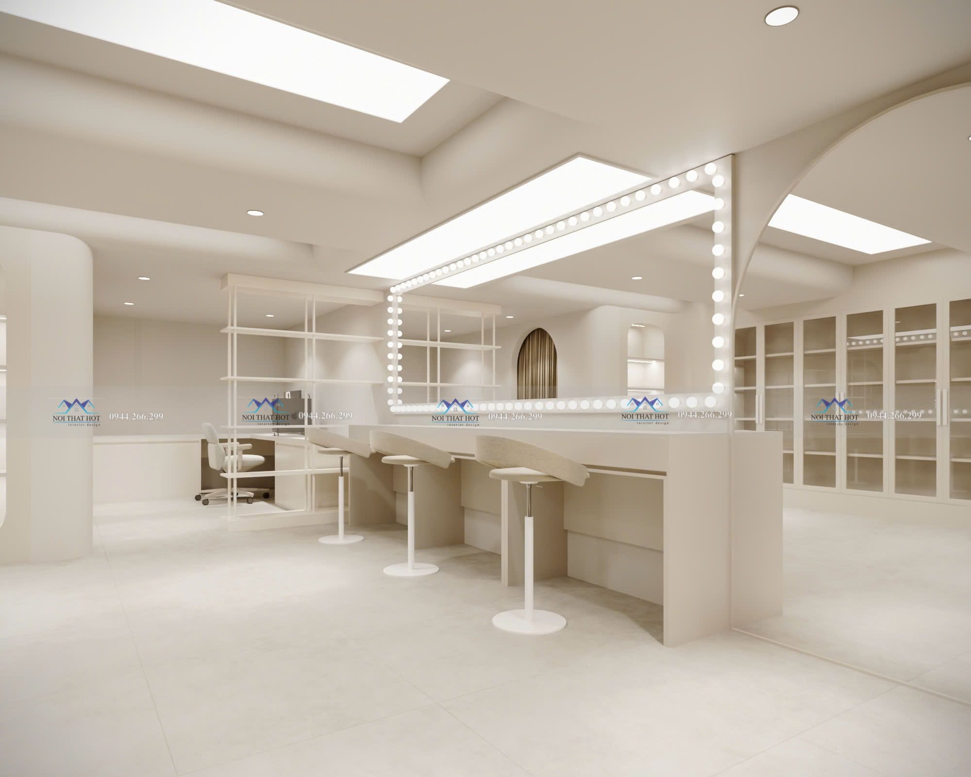 bàn trang điểm studio áo cưới