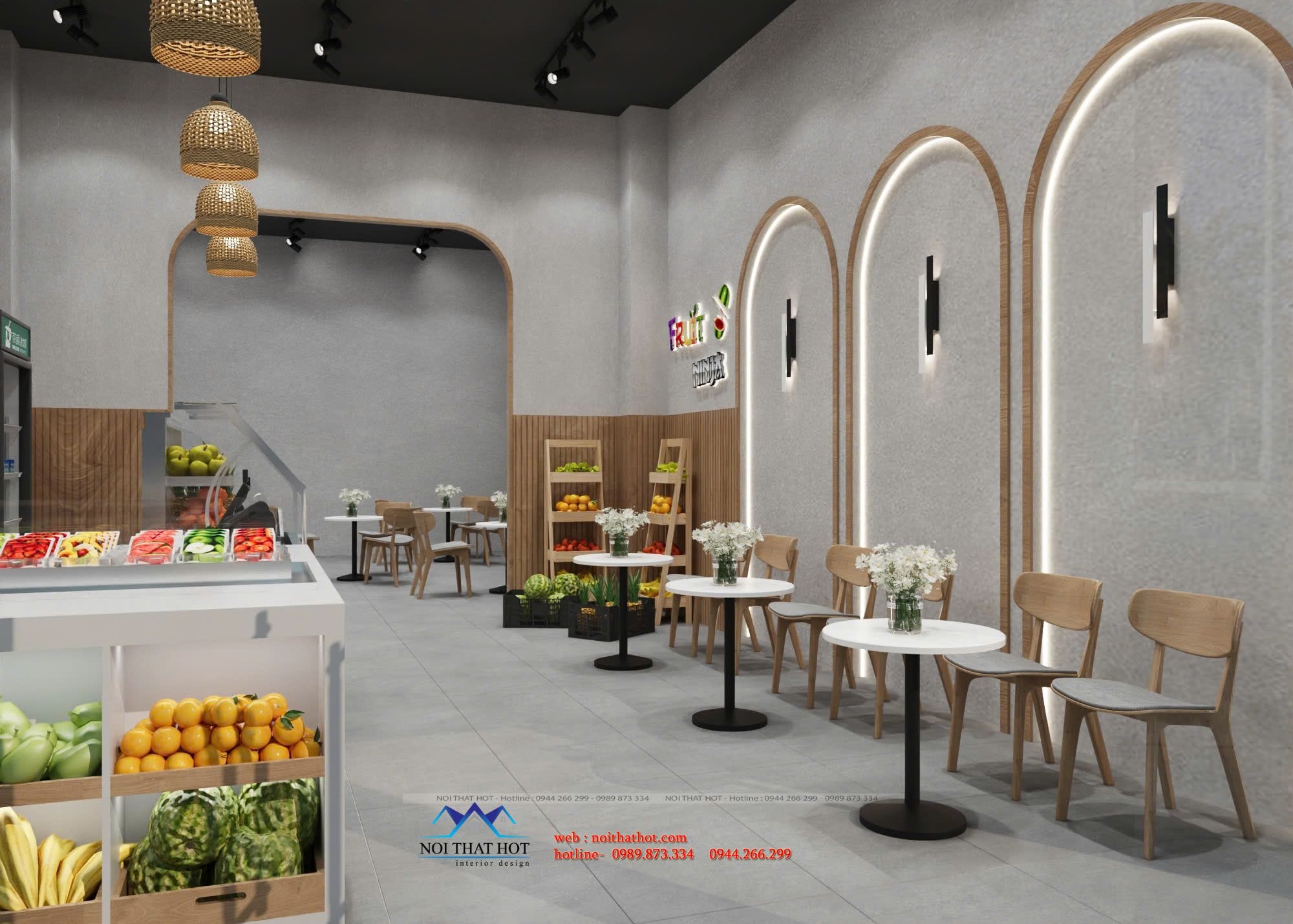 Thiết kế cửa hàng nước ép