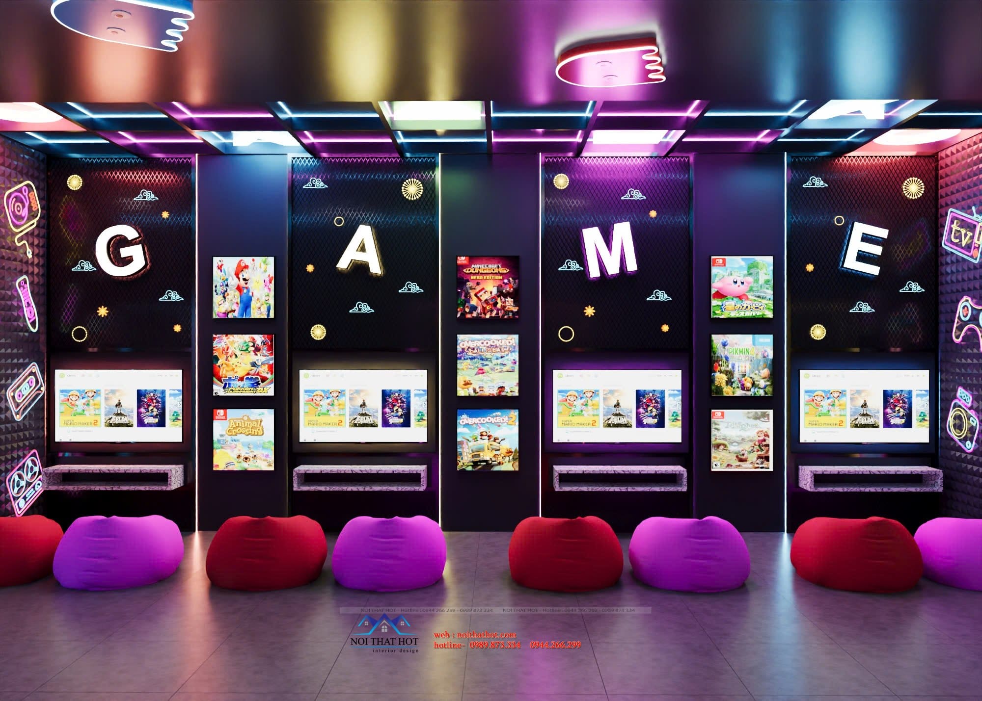 Thiết kế game zone đẹp