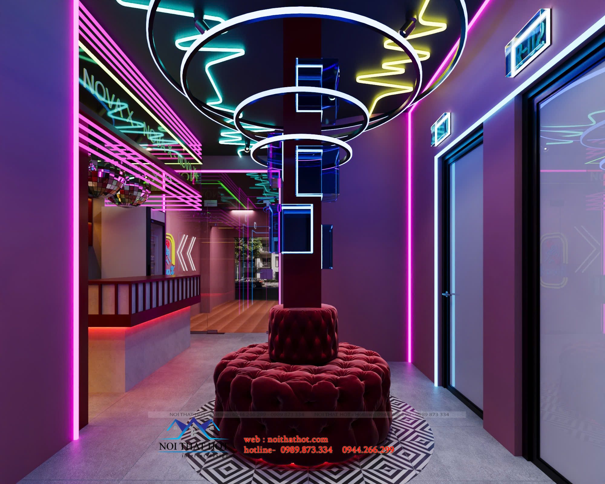 Trang trí cột nhà cửa hàng