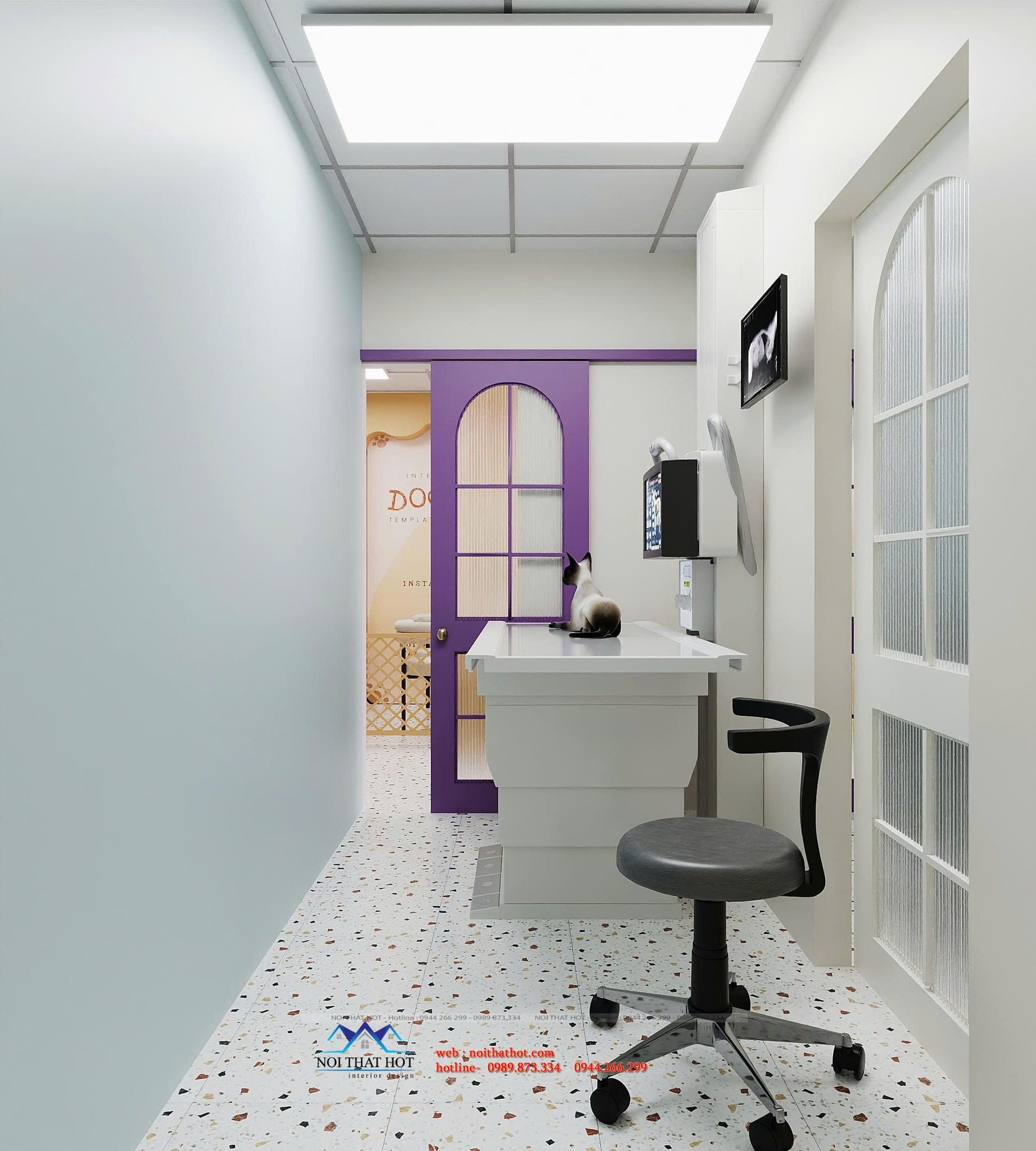 Thiết kế phòng khám mèo