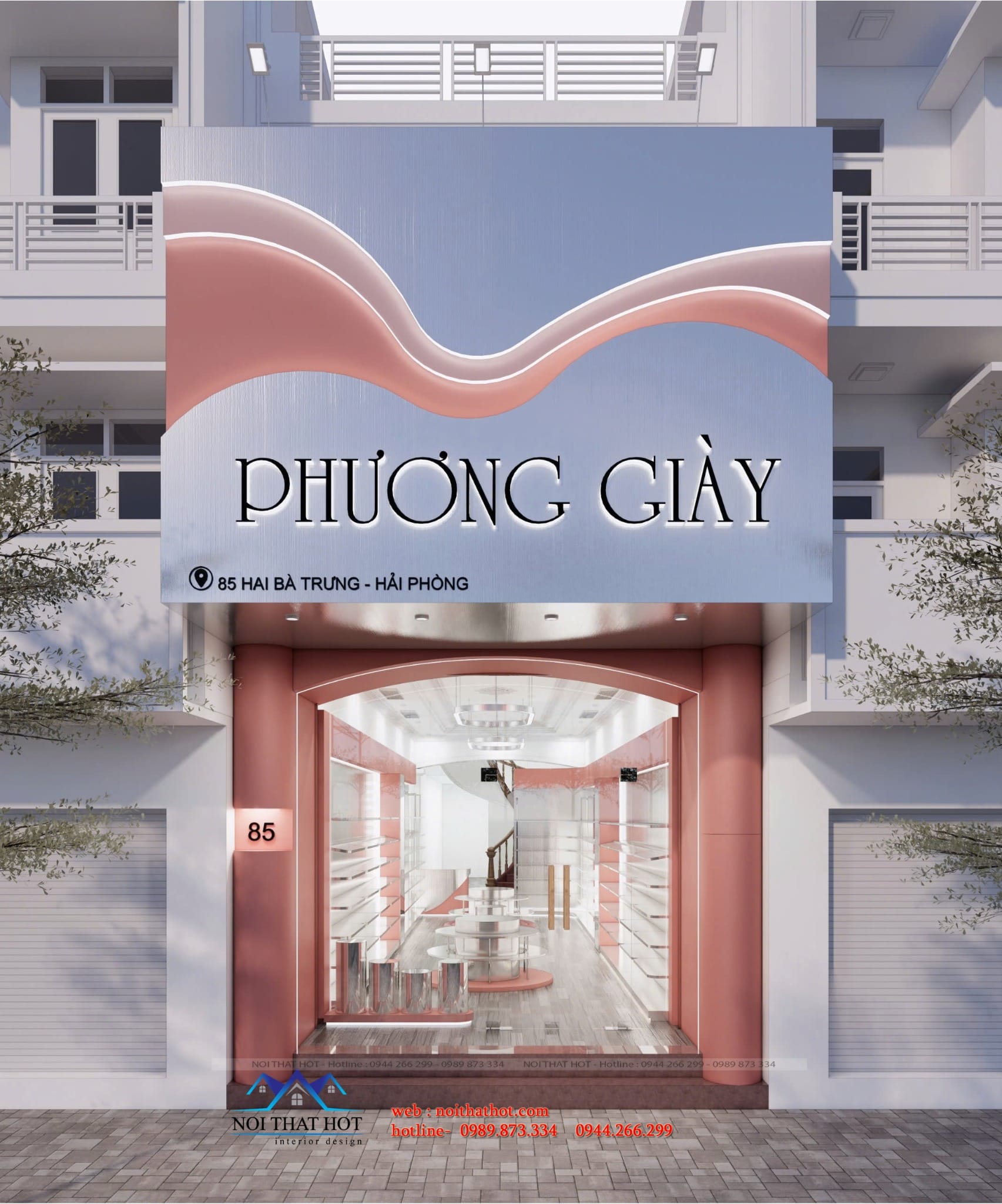 thiết kế mặt tiền cửa hàng