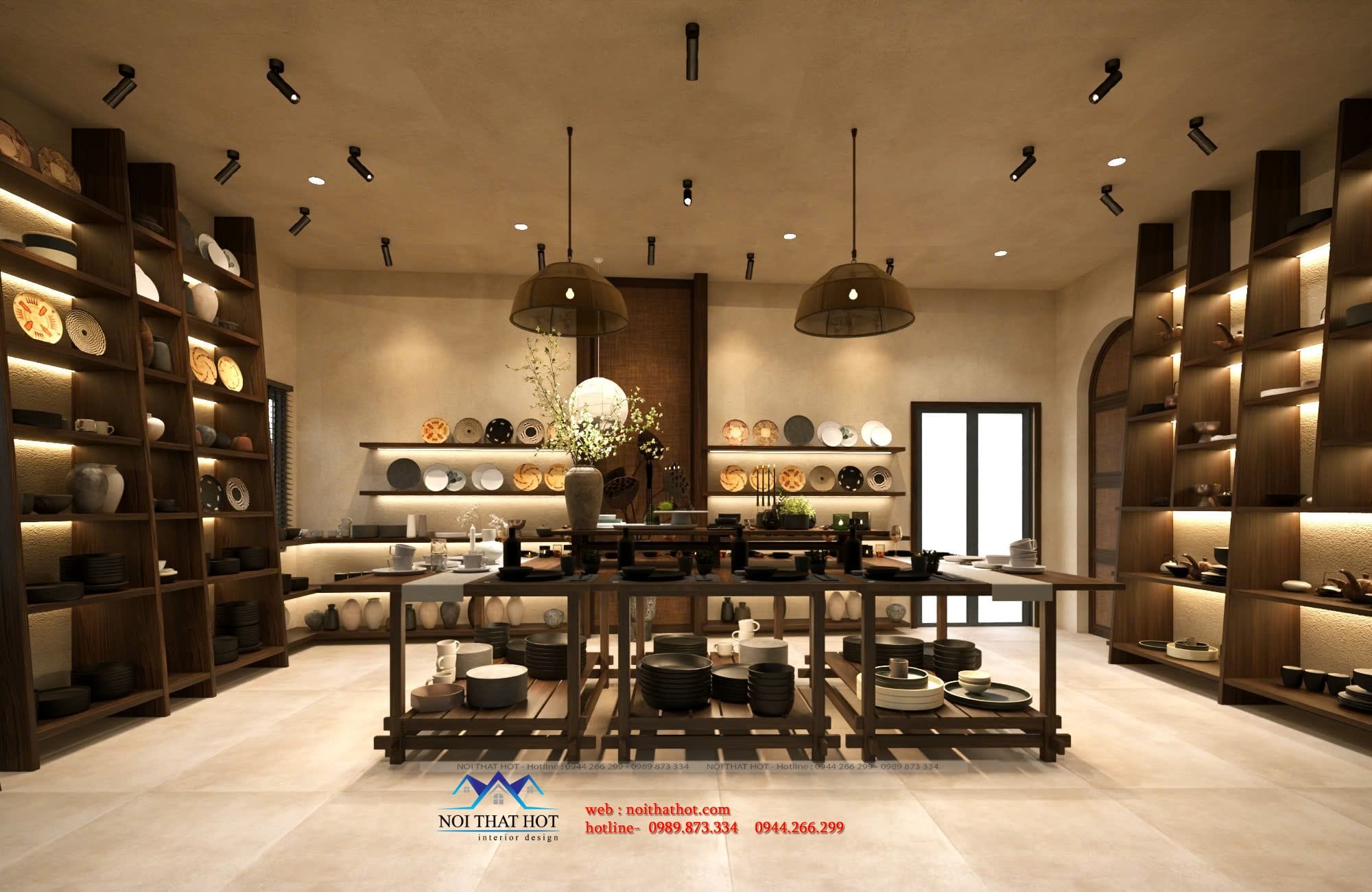 thiết kế phòng trưng bày gốm sứ