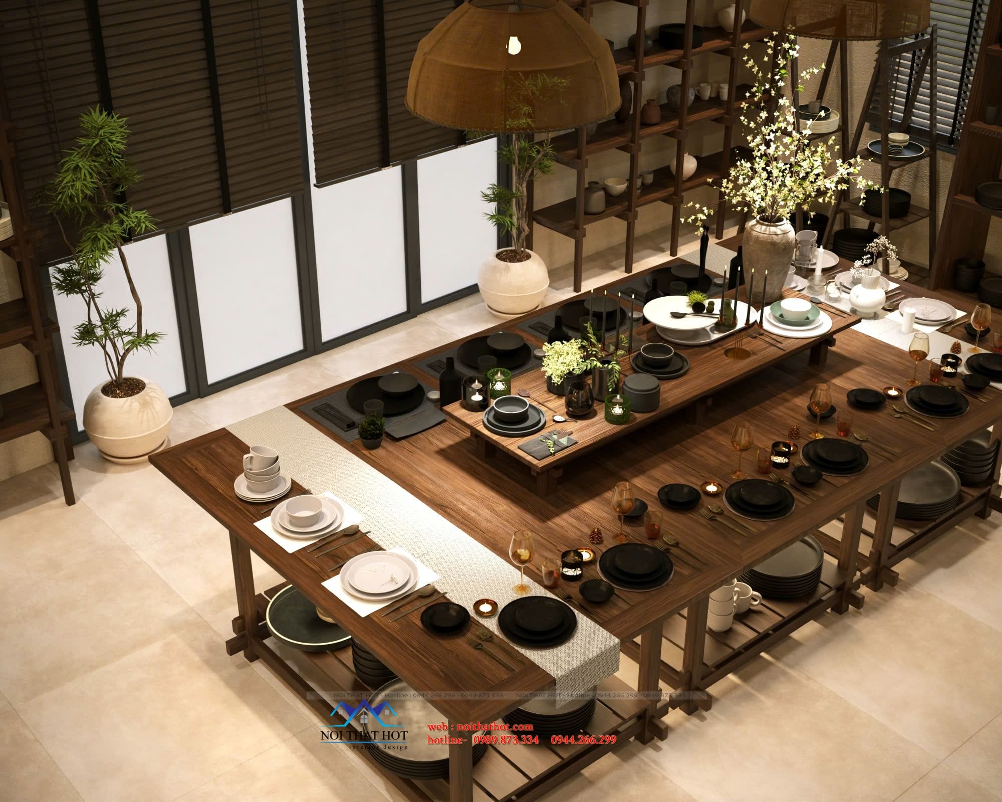 Bàn trưng bày ấm chén