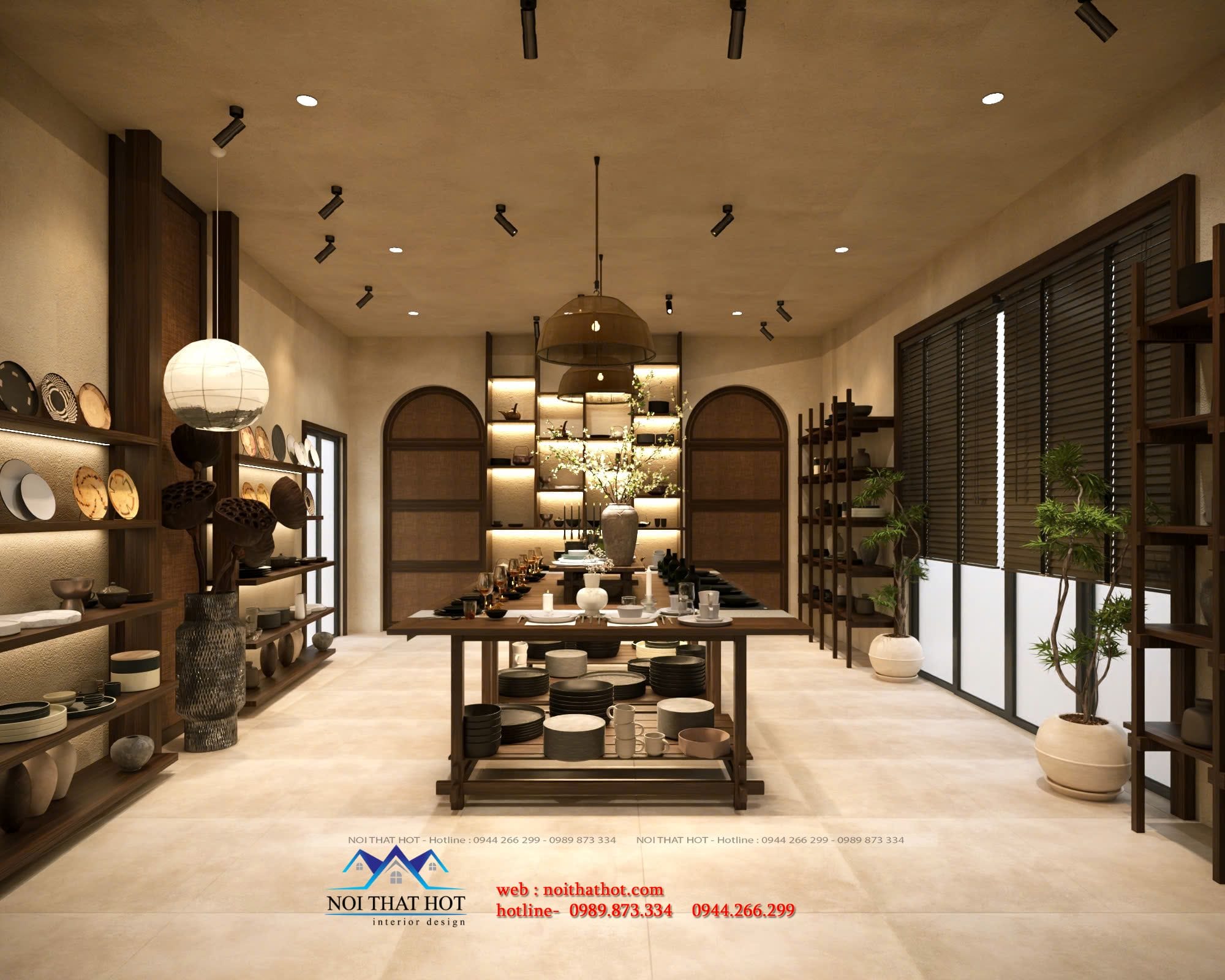 Thiết kế shop gốm sứ indochine