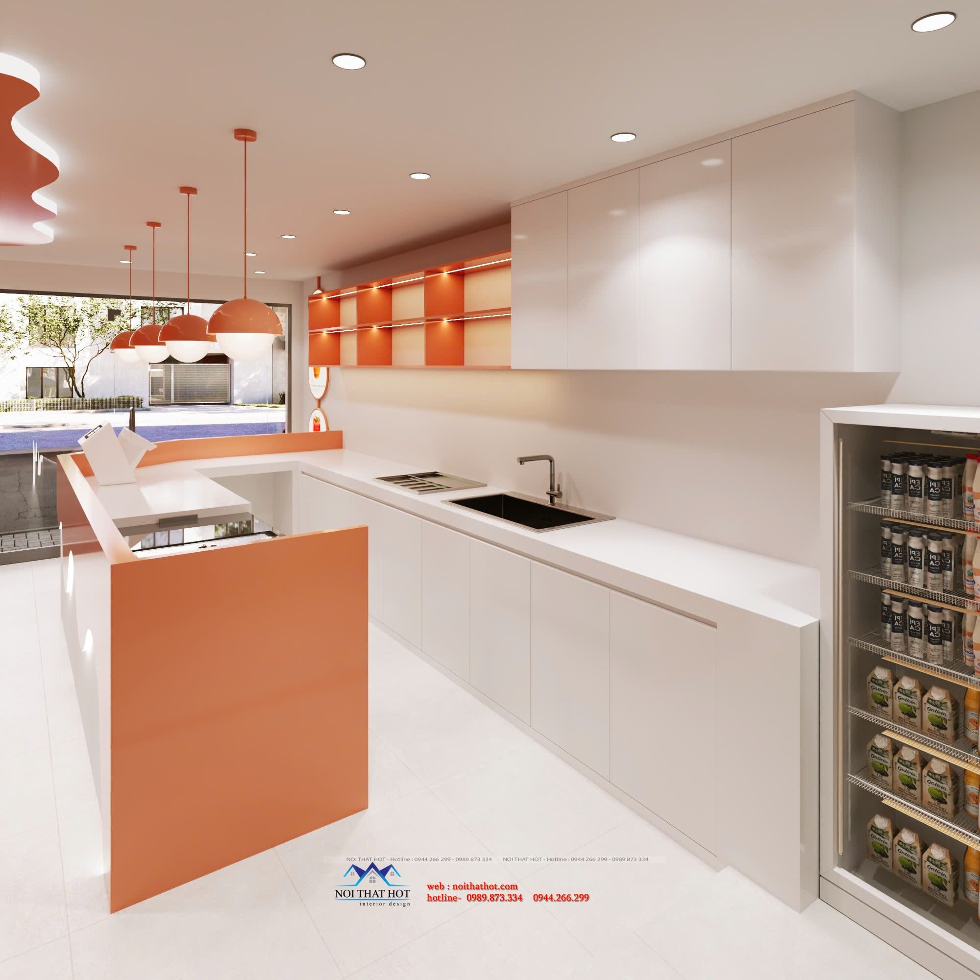 phối màu quán ăn nhanh