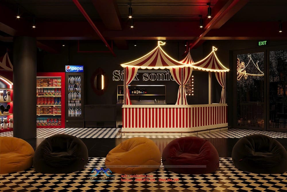 Quầy phục vụ đồ ăn vặt và đồ uống