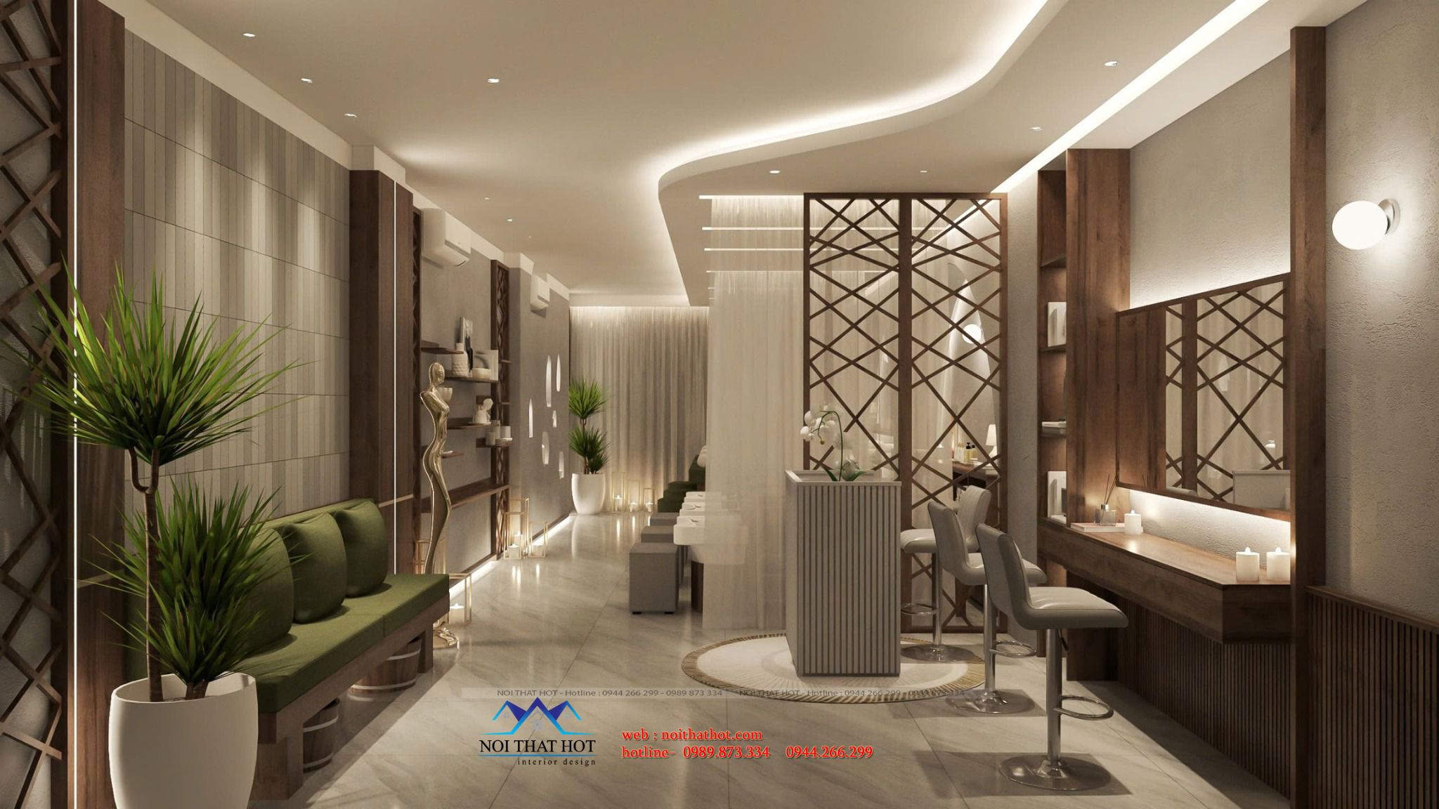 phối màu spa dưỡng sinh