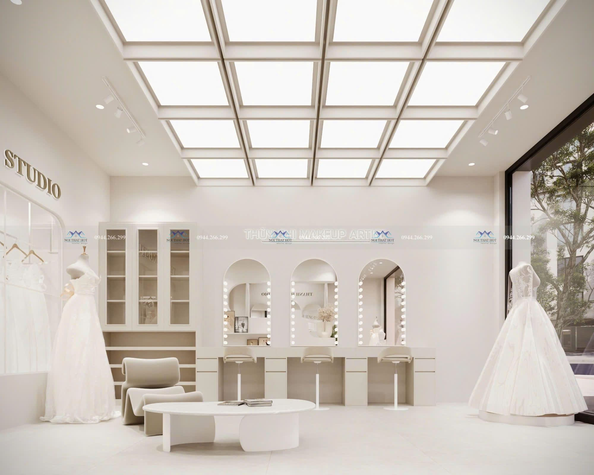 khu vực trang điểm studio áo cưới