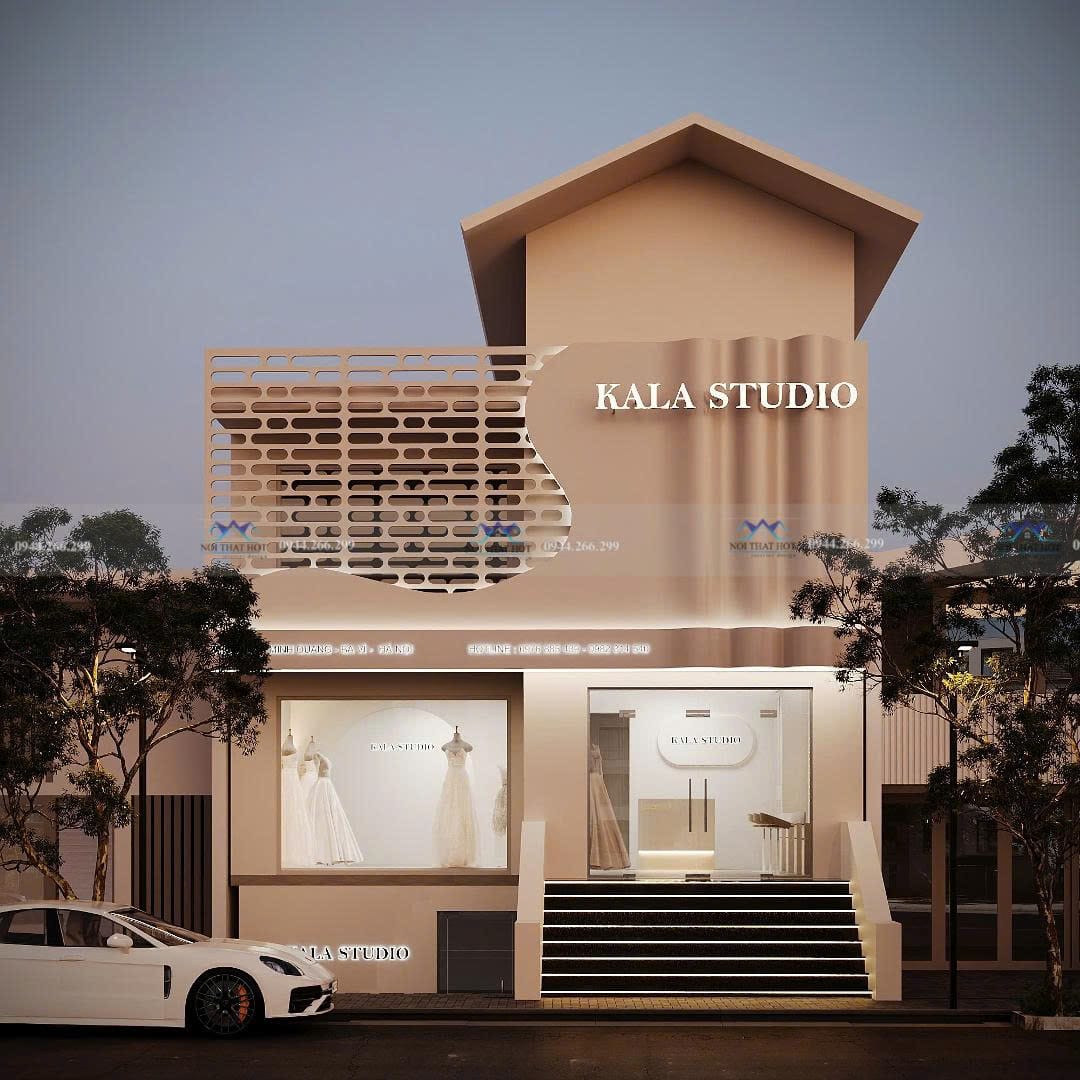 thiết kế mặt tiền studio áo cưới