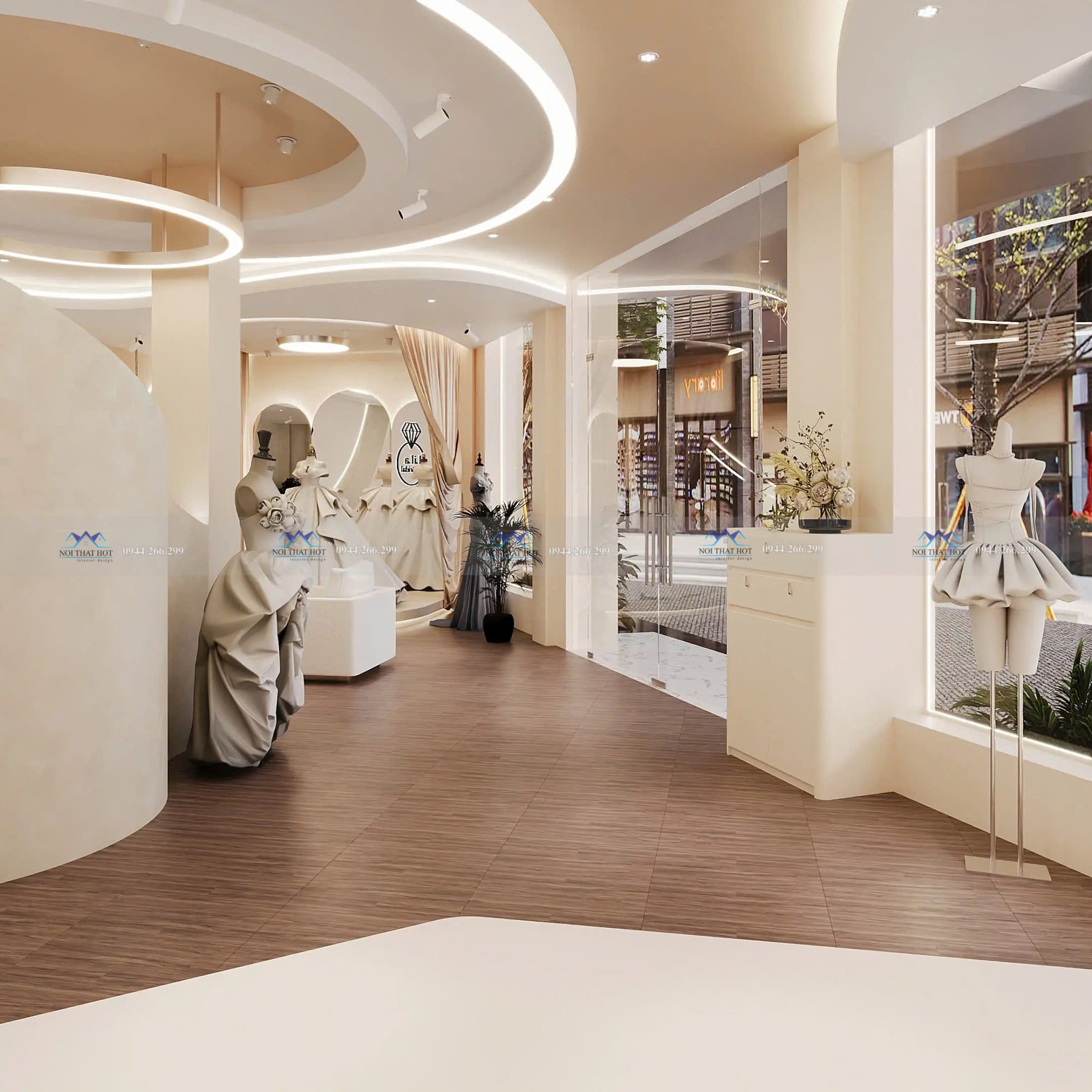 thiết kế showroom áo cưới