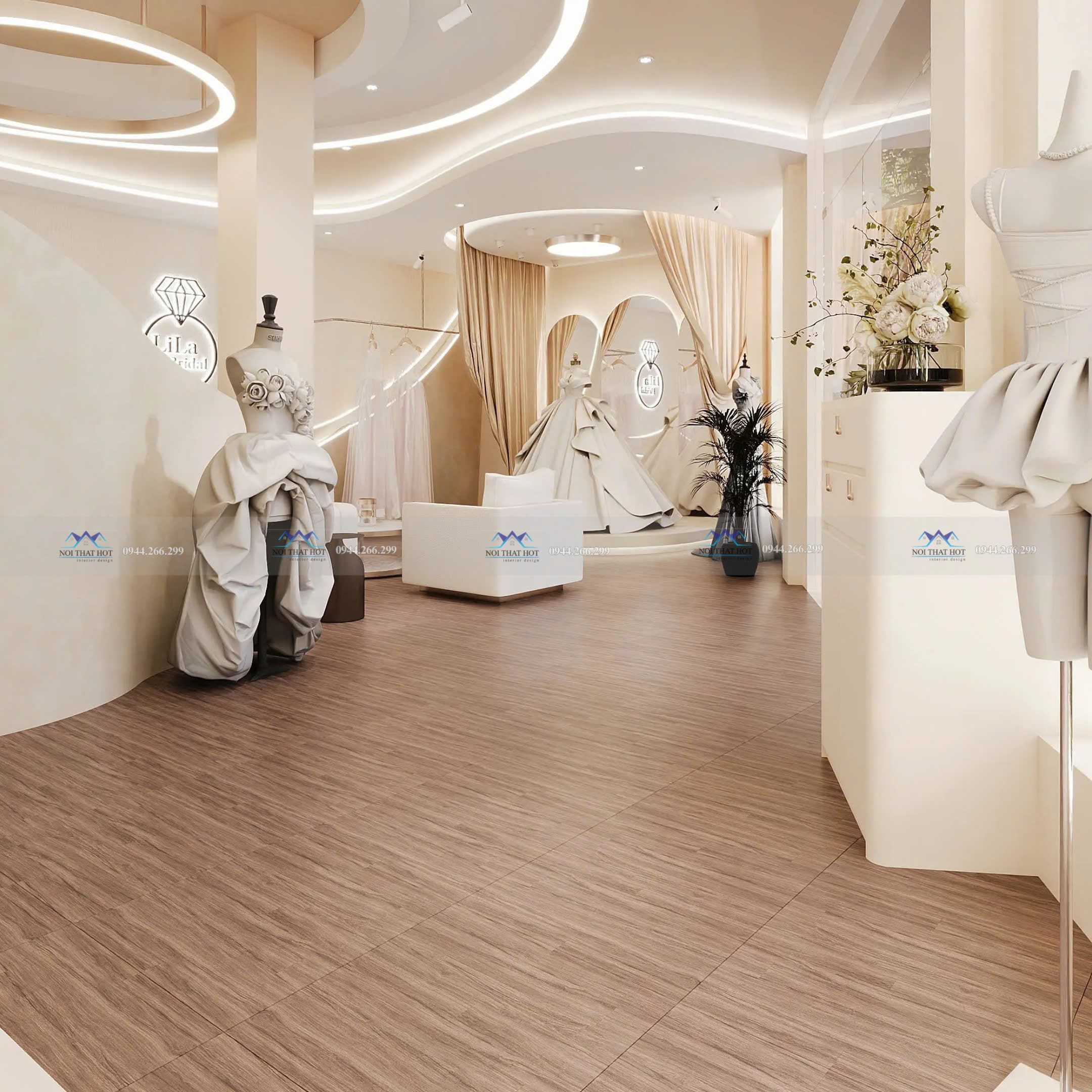 trang trí showroom áo cưới