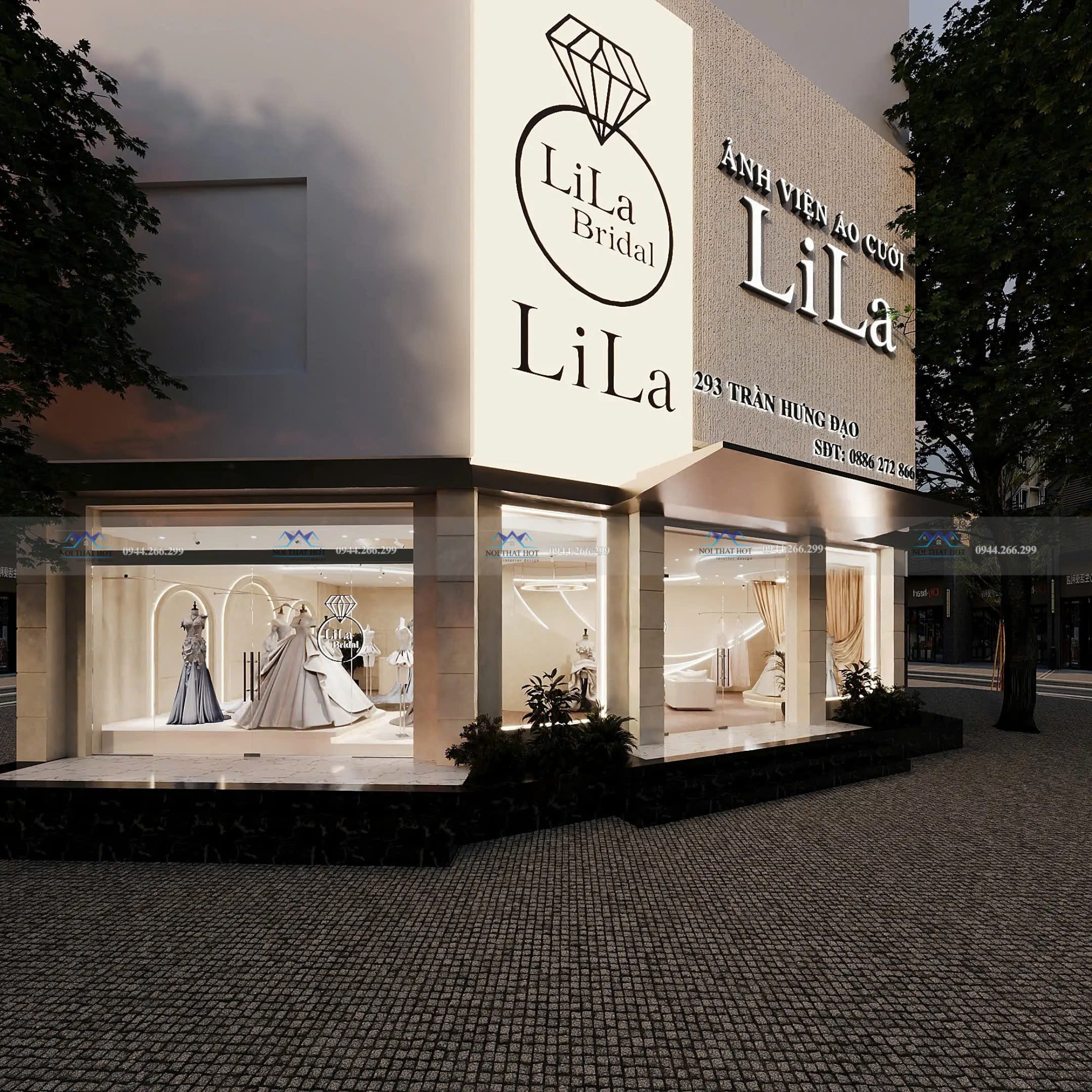thiết kế showroom áo cưới đẹp