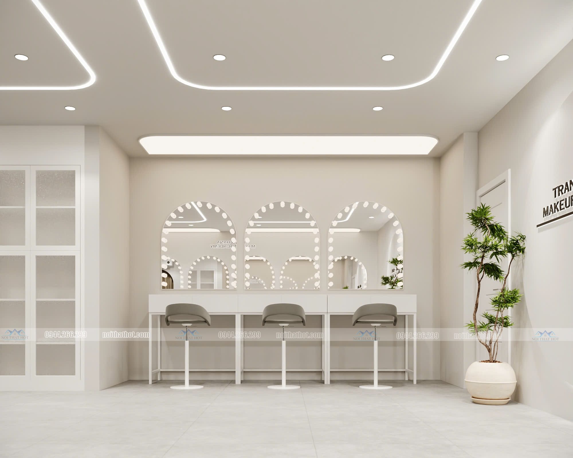 thiết kế tiệm trang điểm