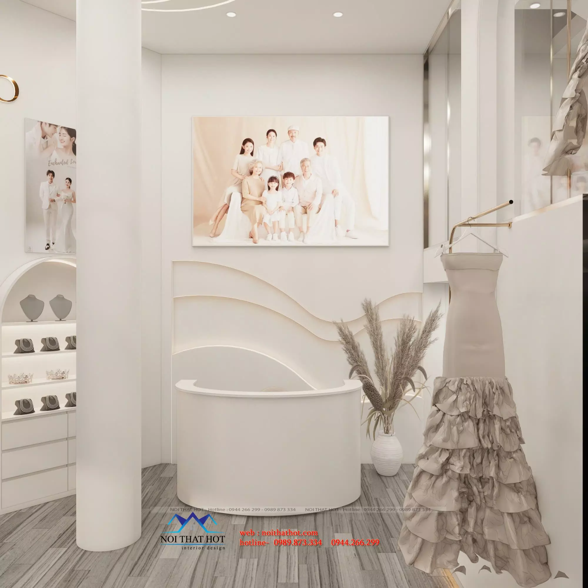 quầy lễ tân showroom
