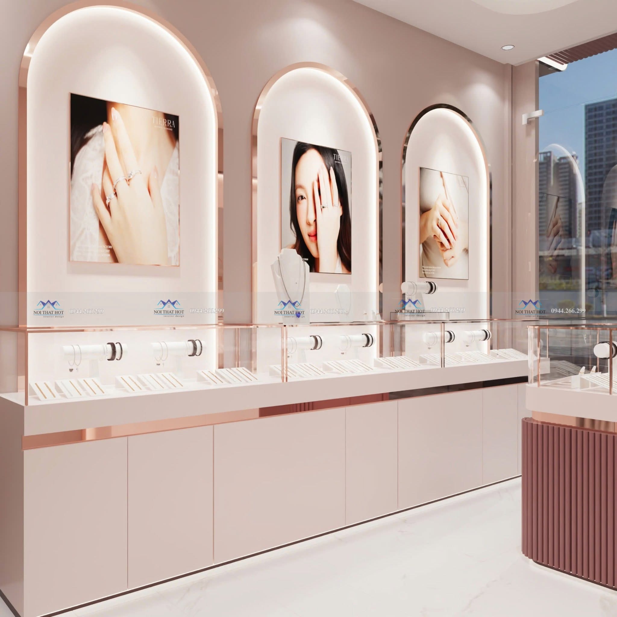 thiết kế nội thất shop trang sức