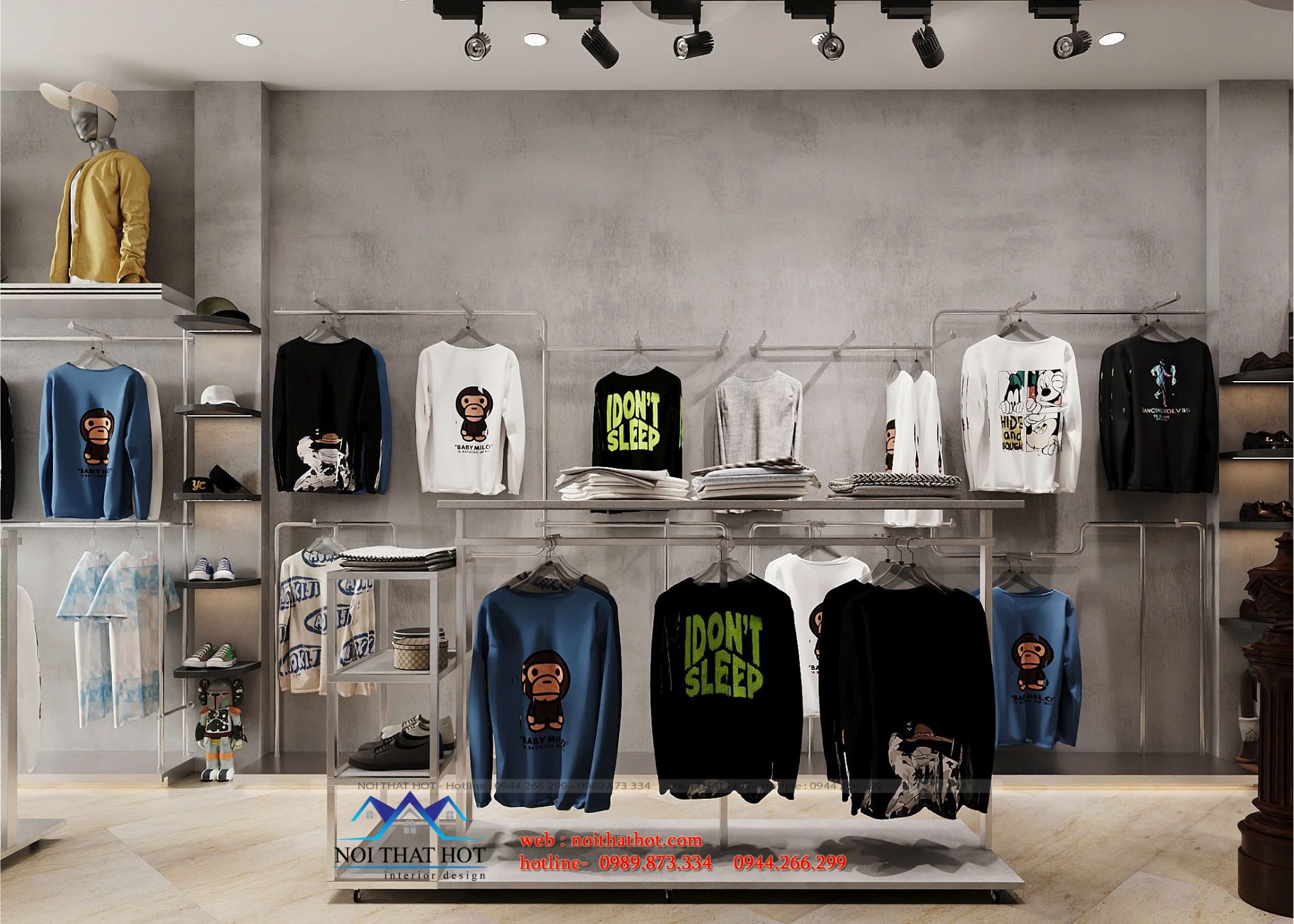 thiết kế shop đồ nam