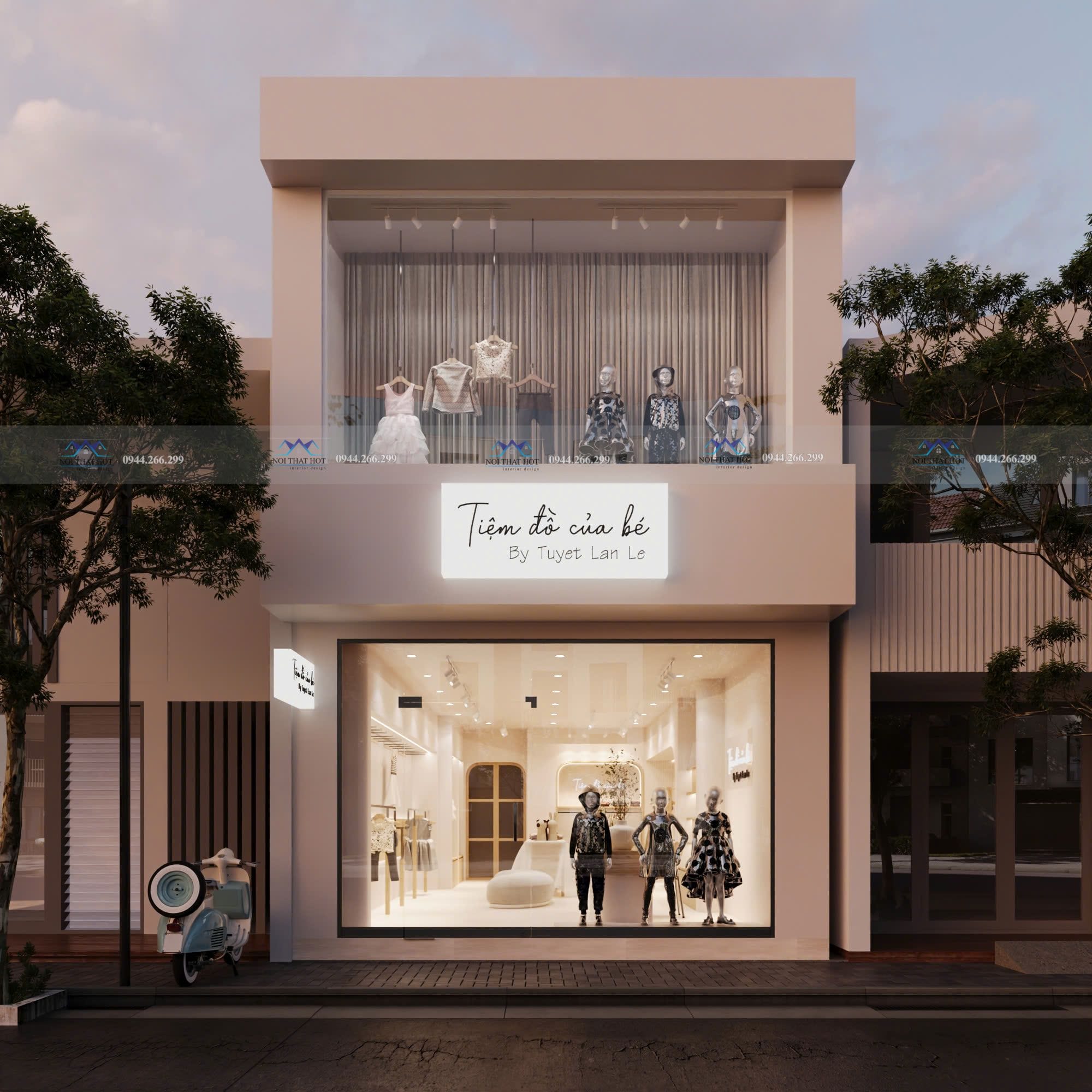 thiết kế mặt tiền shop trẻ em